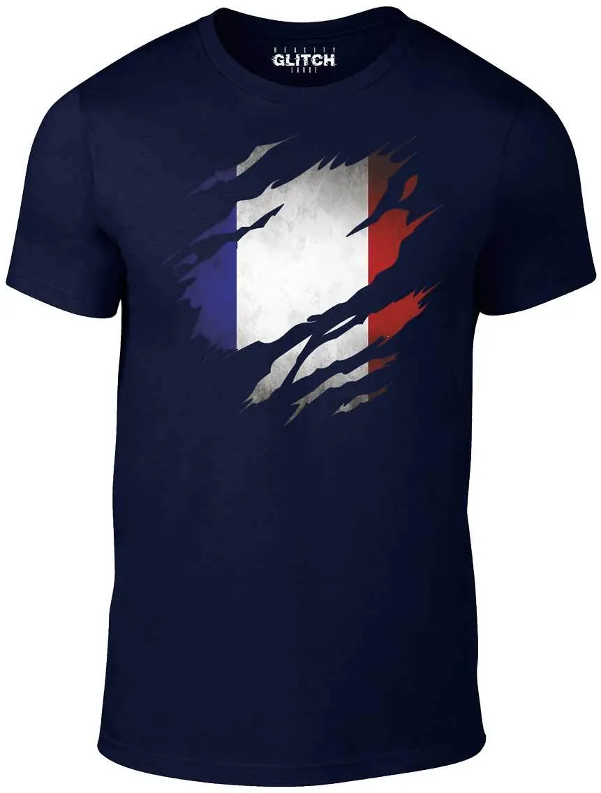 Men's Torn France Flag T-Shirt