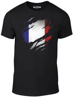 Men's Torn France Flag T-Shirt