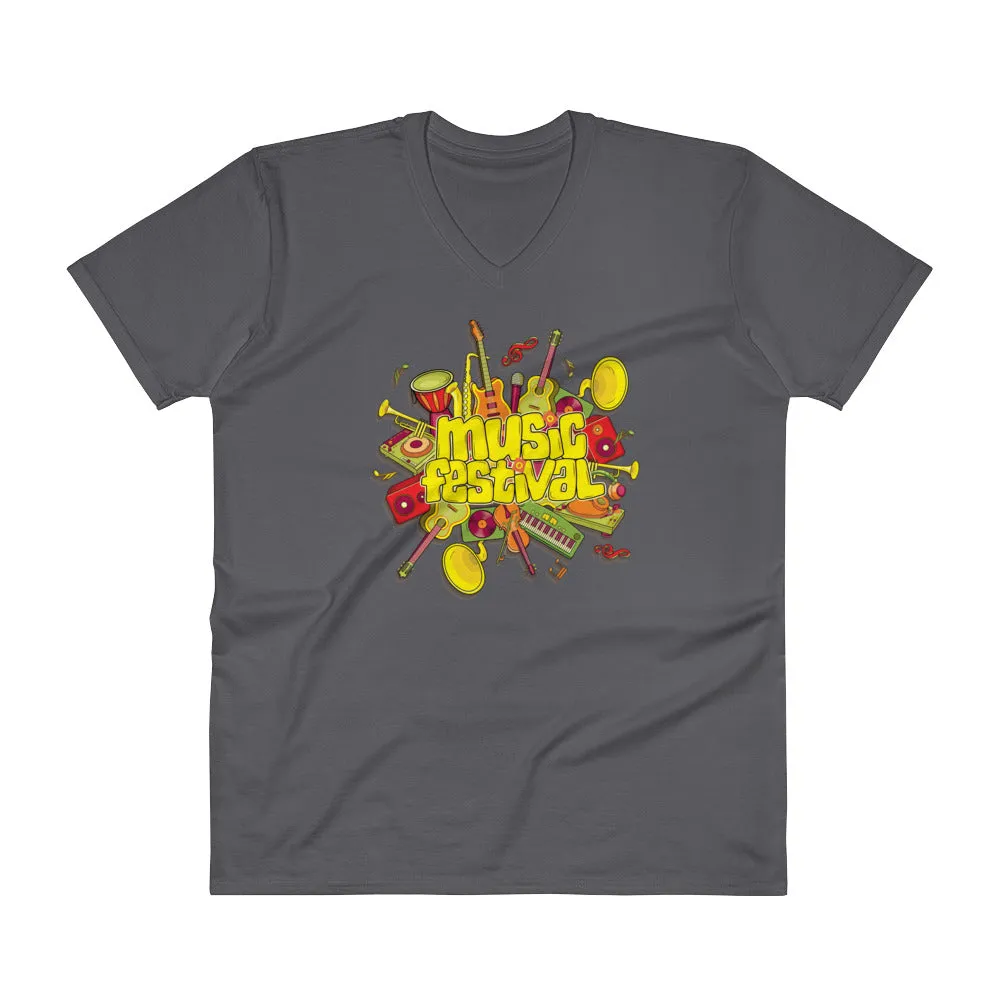 Men's V- Neck T Shirt - The Musical Festival