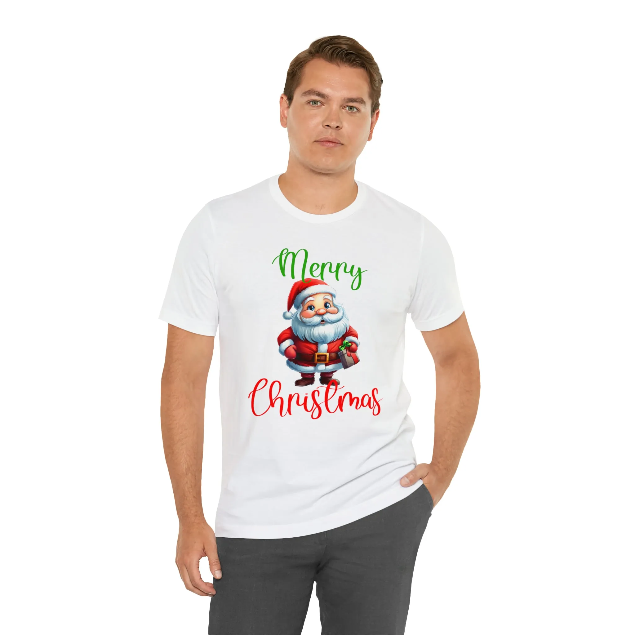 Merry Christmas from Santa T-Shirt | Festive XMas Tee |  Bella Canvas 3001 Unisex | Happy Holidays Short Sleeve Tshirt