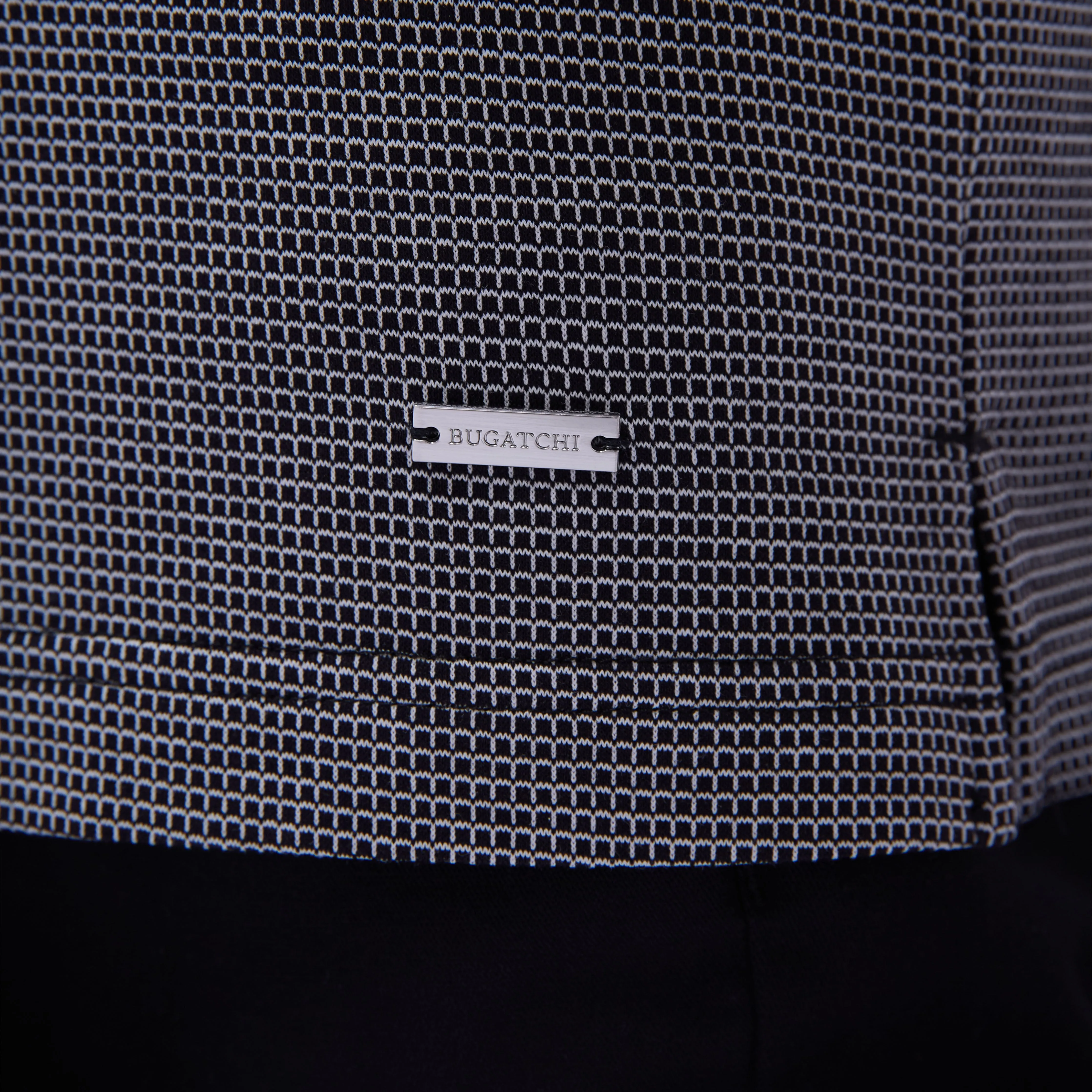 Micro Check Quarter-Zip Polo Shirt