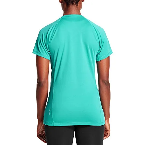 Mission Women's VaporActive Alpha Short Sleeve V-Neck T-Shirt, Viridian Green, Medium