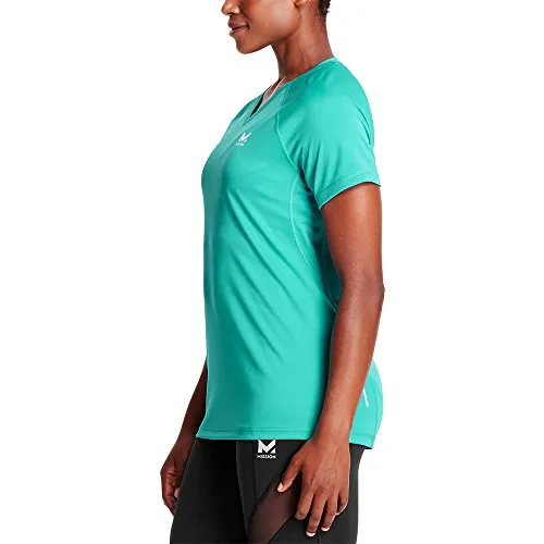 Mission Women's VaporActive Alpha Short Sleeve V-Neck T-Shirt, Viridian Green, Medium