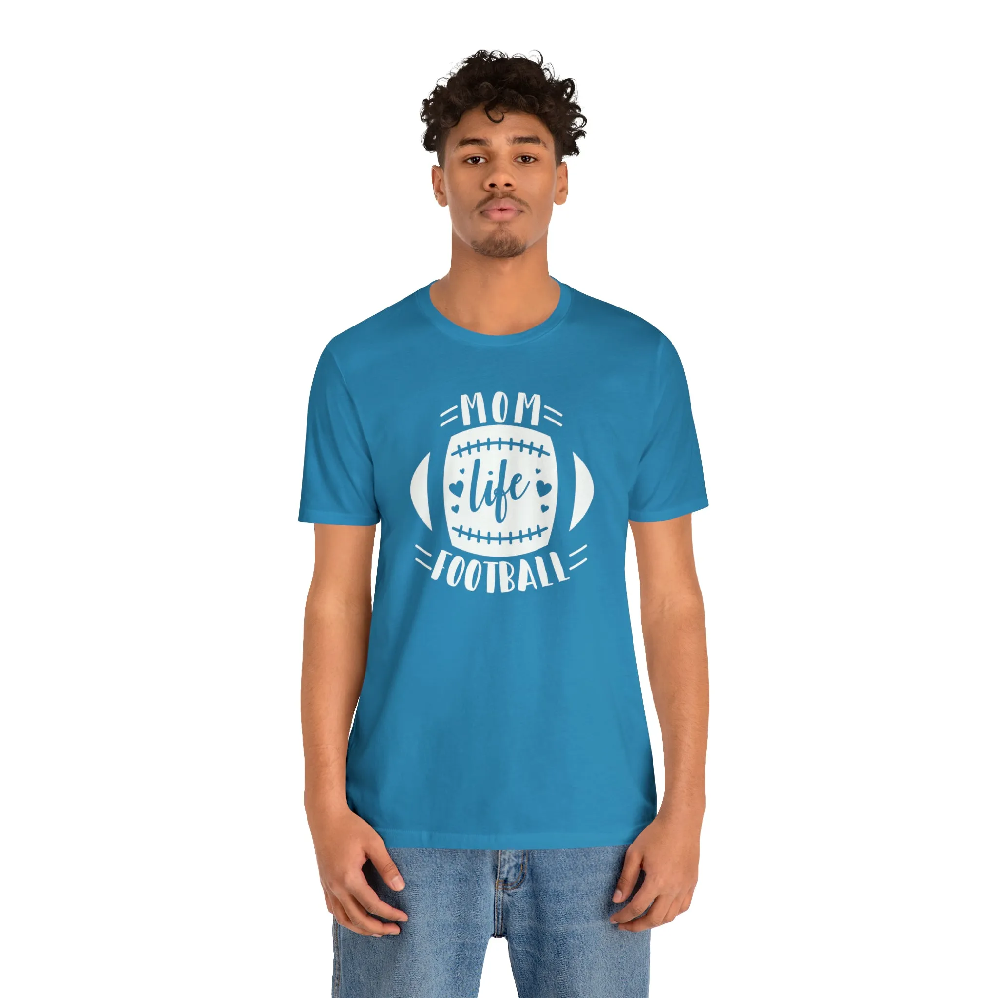 Mom Life Football T-Shirt | Gridiron Tee |  Bella Canvas 3001 Unisex |  All-Star Mom Short Sleeve Tshirt