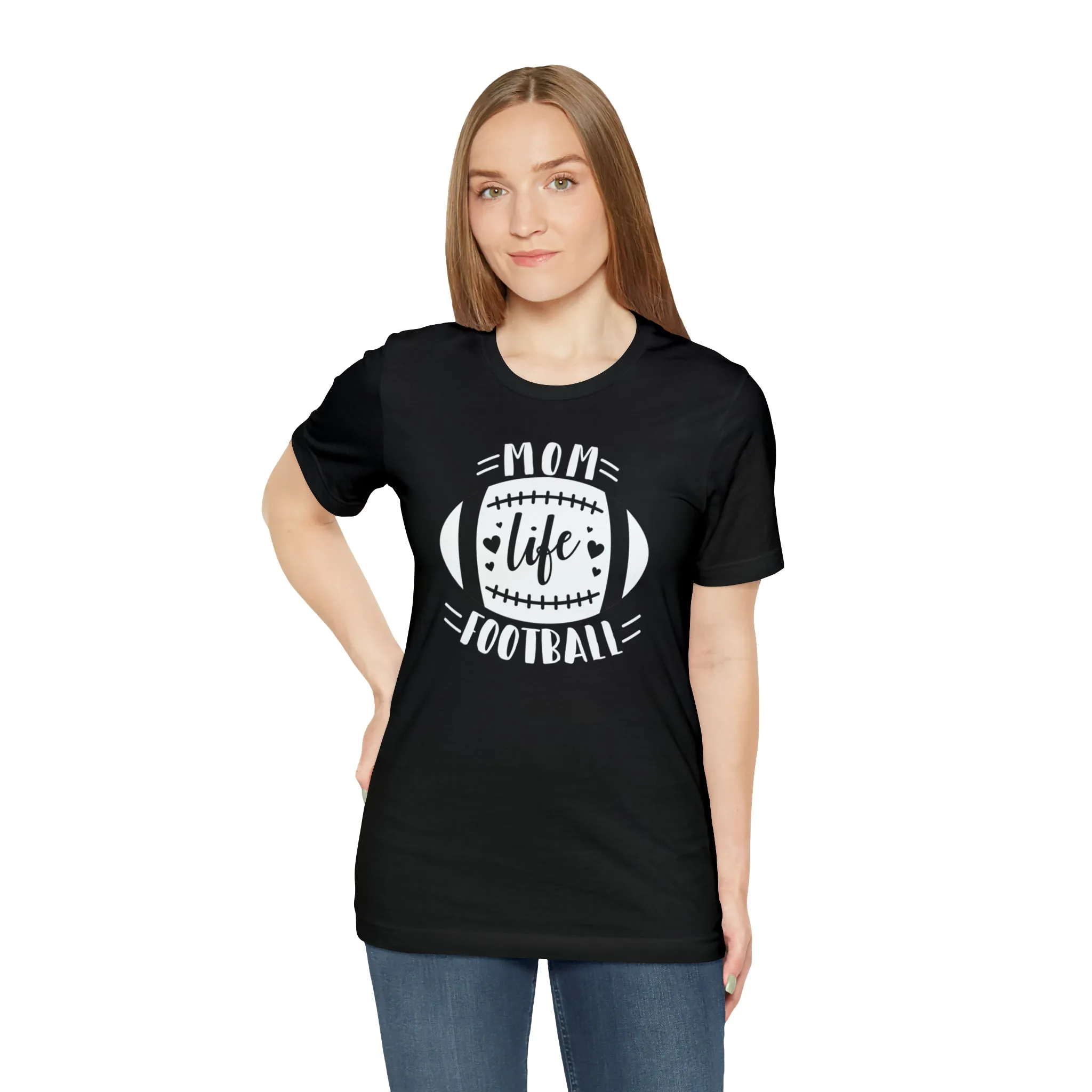Mom Life Football T-Shirt | Gridiron Tee |  Bella Canvas 3001 Unisex |  All-Star Mom Short Sleeve Tshirt