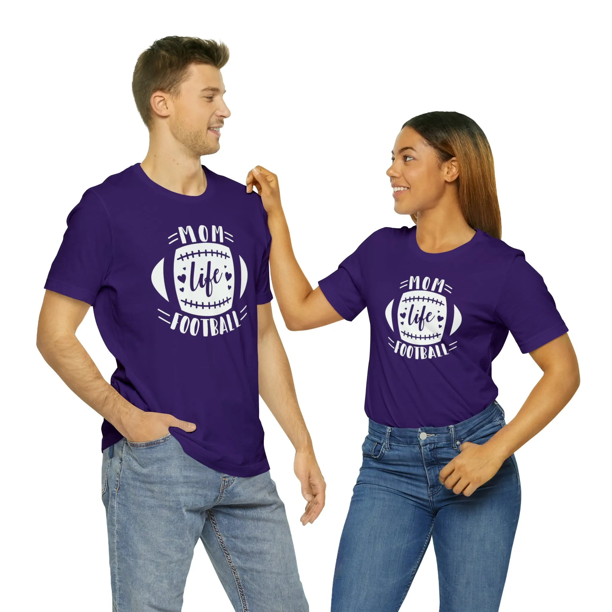 Mom Life Football T-Shirt | Gridiron Tee |  Bella Canvas 3001 Unisex |  All-Star Mom Short Sleeve Tshirt