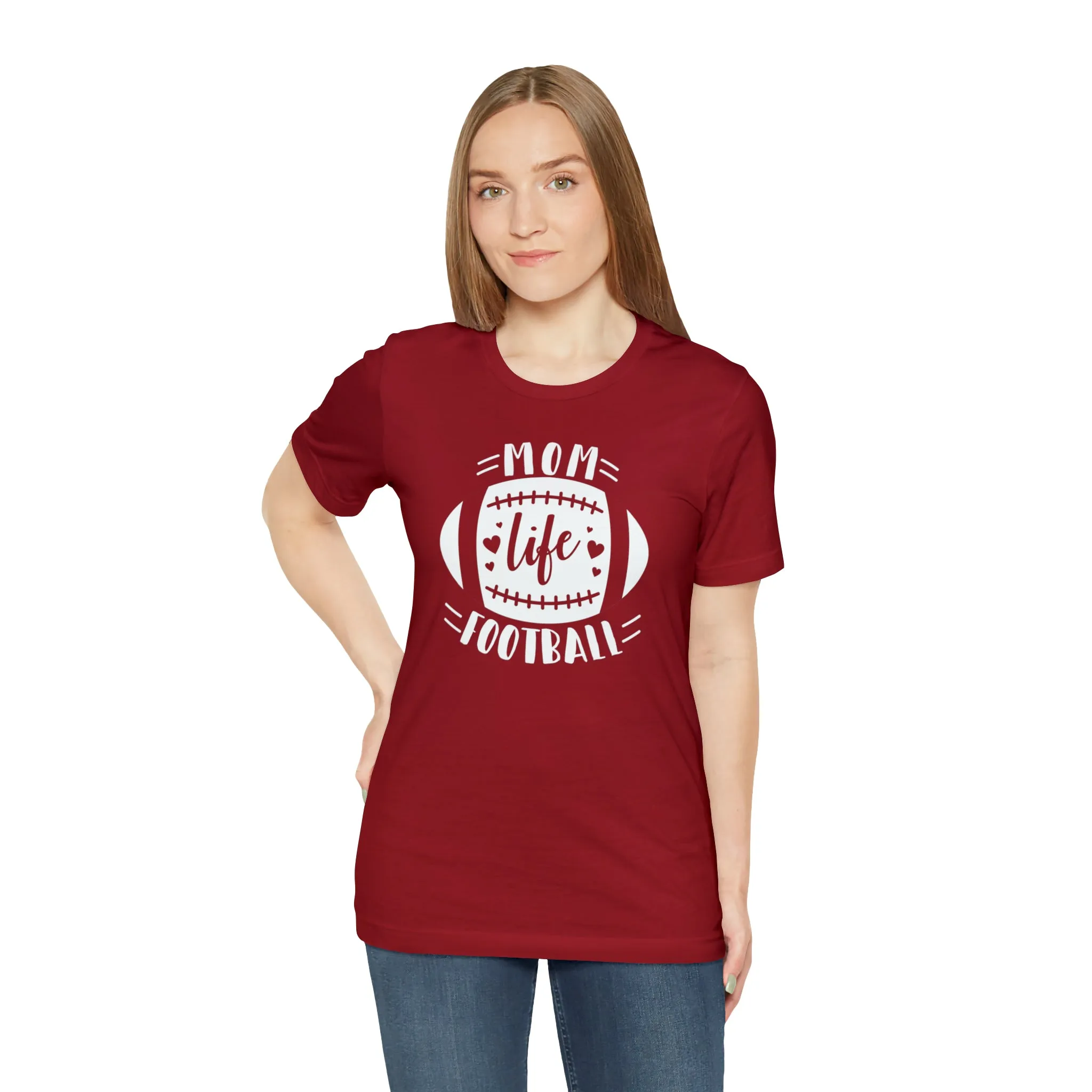 Mom Life Football T-Shirt | Gridiron Tee |  Bella Canvas 3001 Unisex |  All-Star Mom Short Sleeve Tshirt