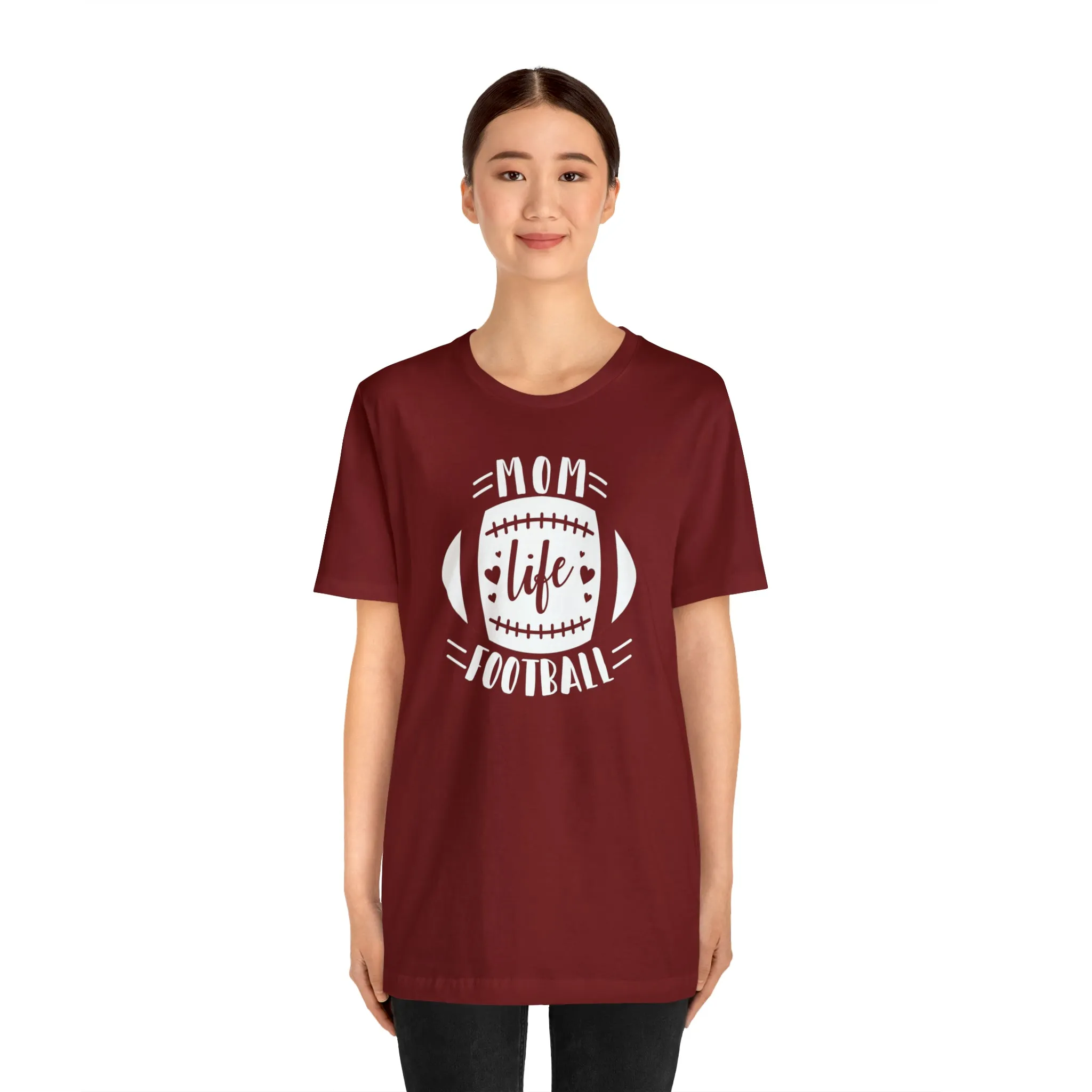 Mom Life Football T-Shirt | Gridiron Tee |  Bella Canvas 3001 Unisex |  All-Star Mom Short Sleeve Tshirt