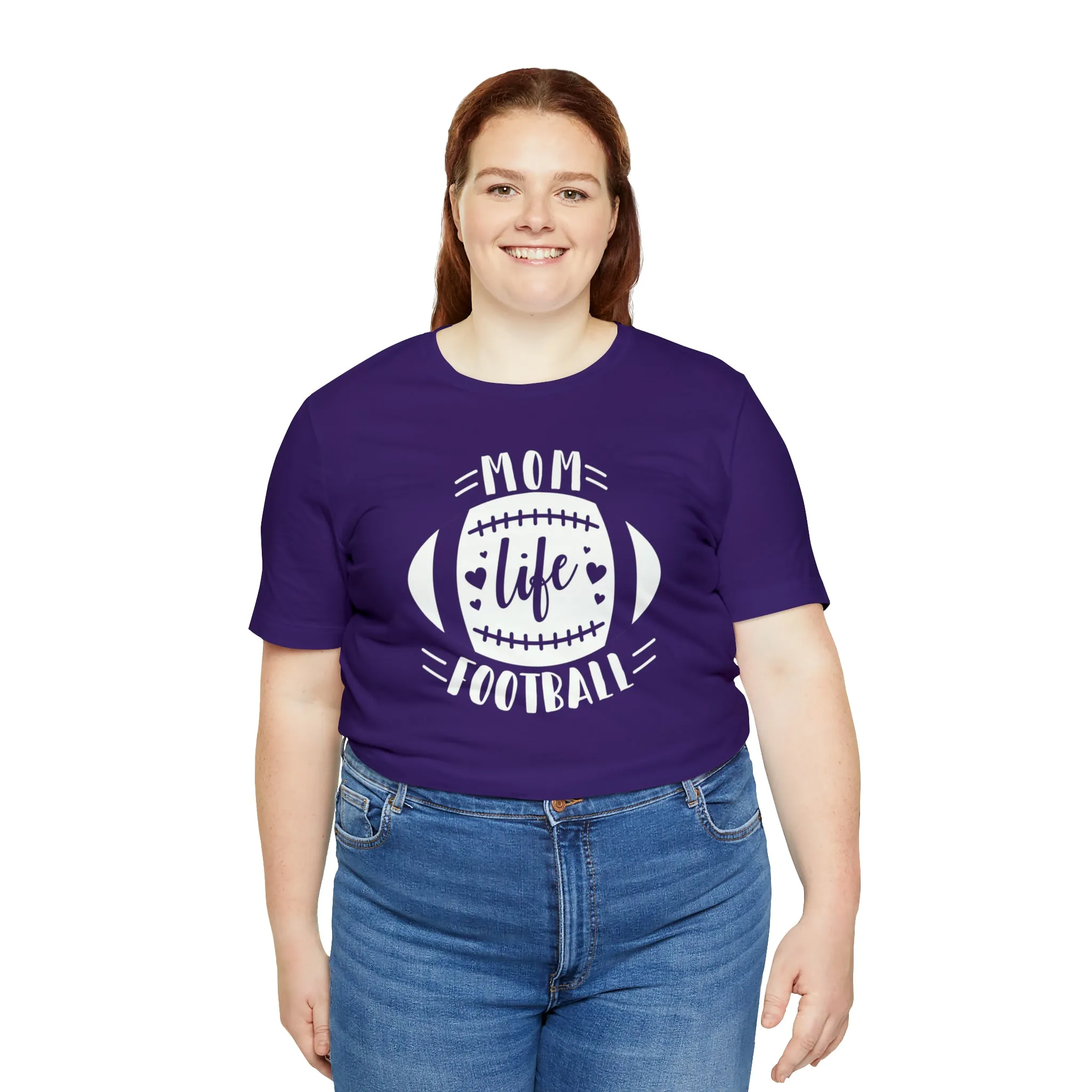 Mom Life Football T-Shirt | Gridiron Tee |  Bella Canvas 3001 Unisex |  All-Star Mom Short Sleeve Tshirt