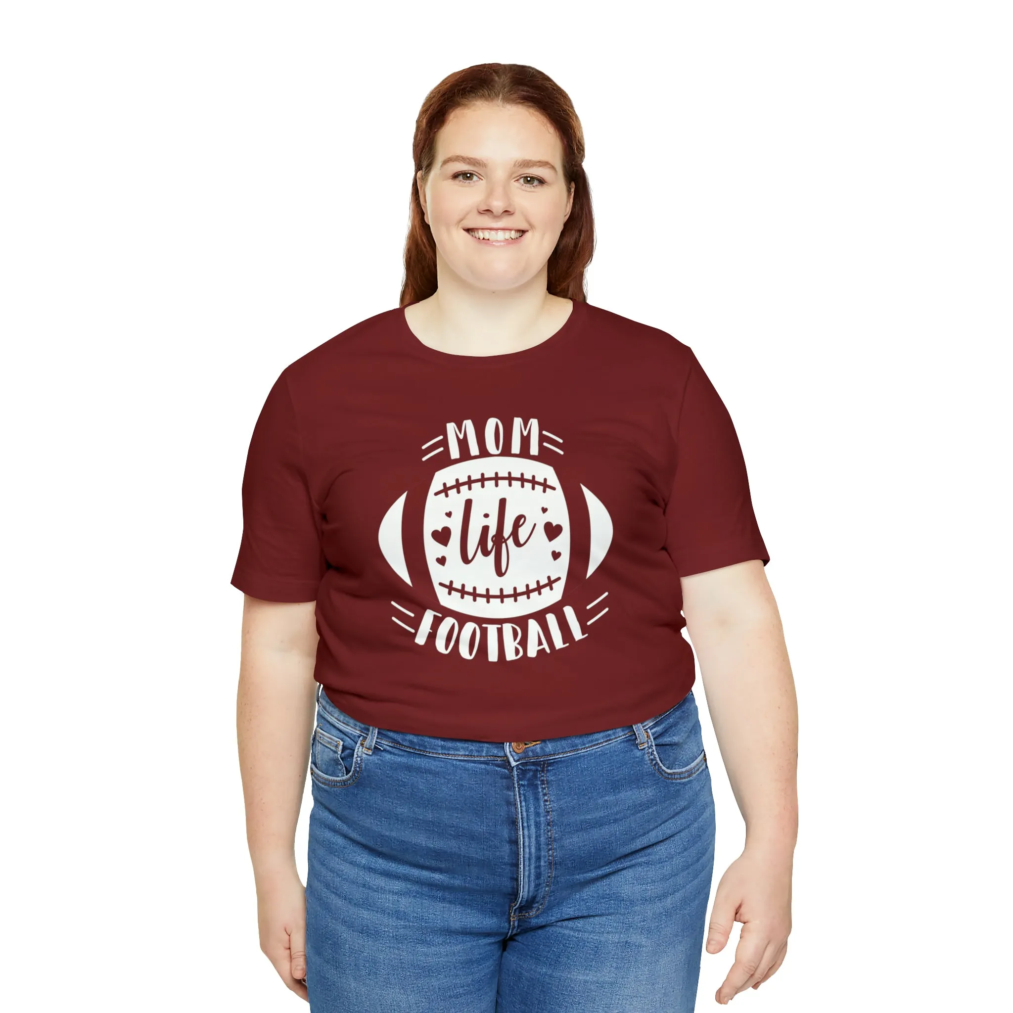 Mom Life Football T-Shirt | Gridiron Tee |  Bella Canvas 3001 Unisex |  All-Star Mom Short Sleeve Tshirt