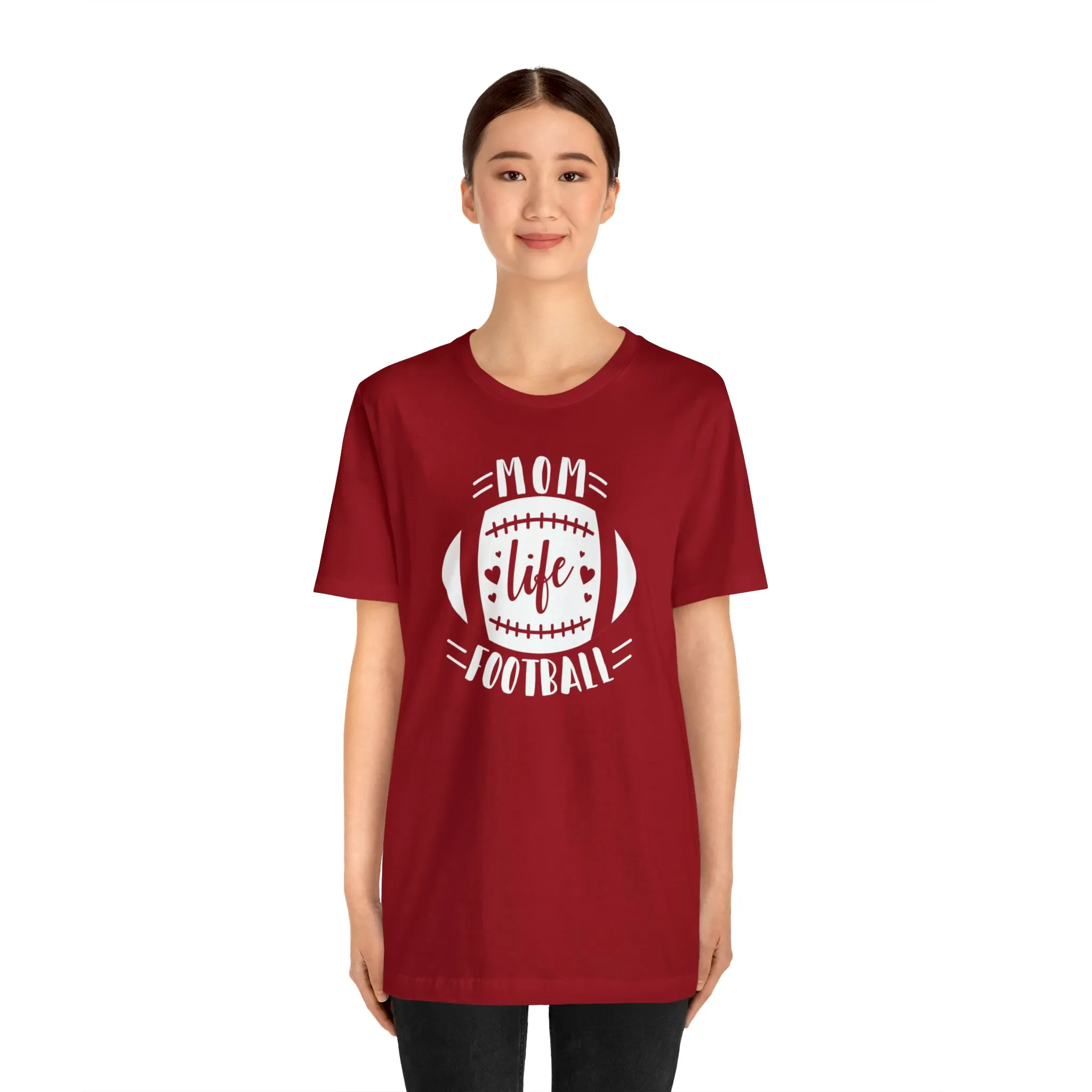 Mom Life Football T-Shirt | Gridiron Tee |  Bella Canvas 3001 Unisex |  All-Star Mom Short Sleeve Tshirt