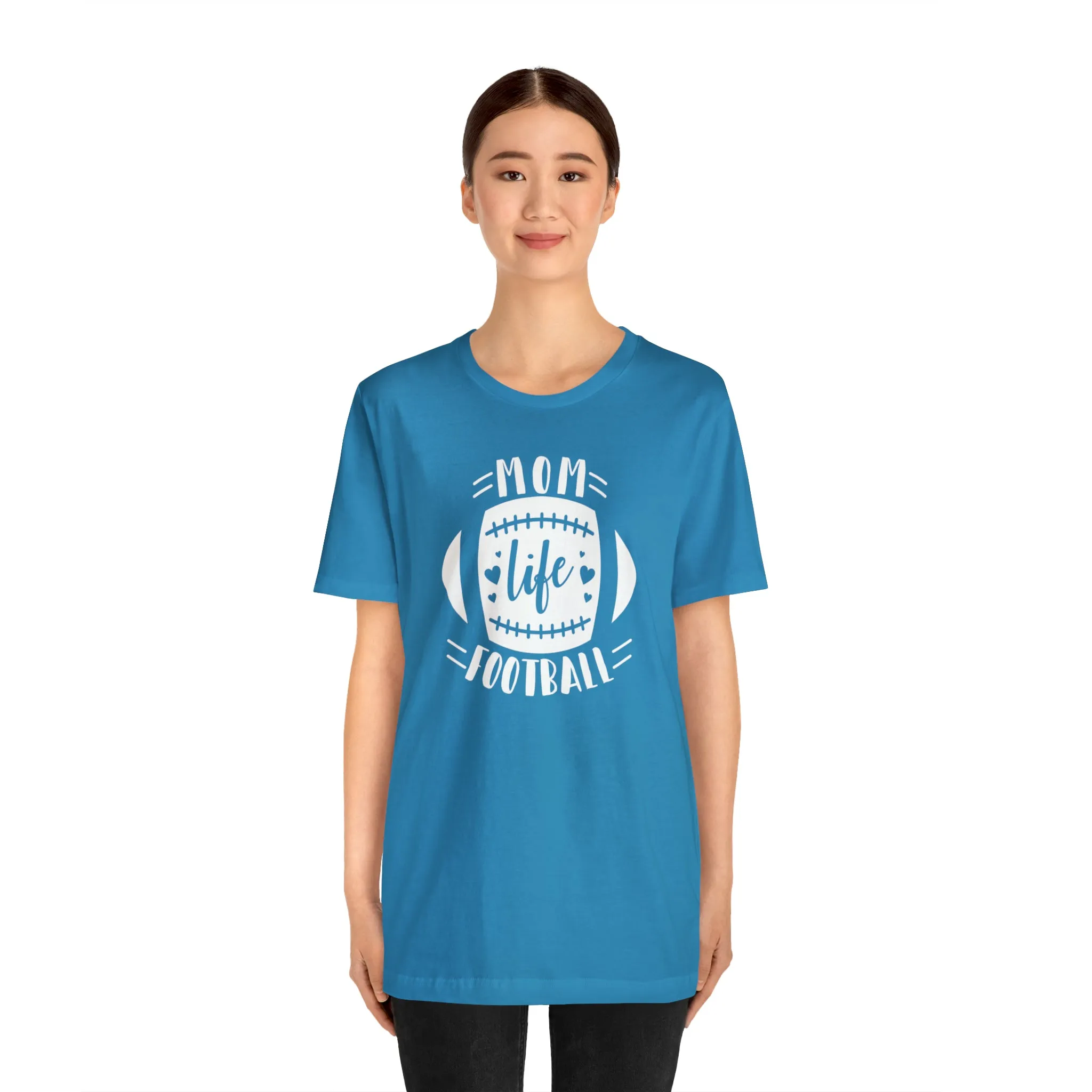 Mom Life Football T-Shirt | Gridiron Tee |  Bella Canvas 3001 Unisex |  All-Star Mom Short Sleeve Tshirt