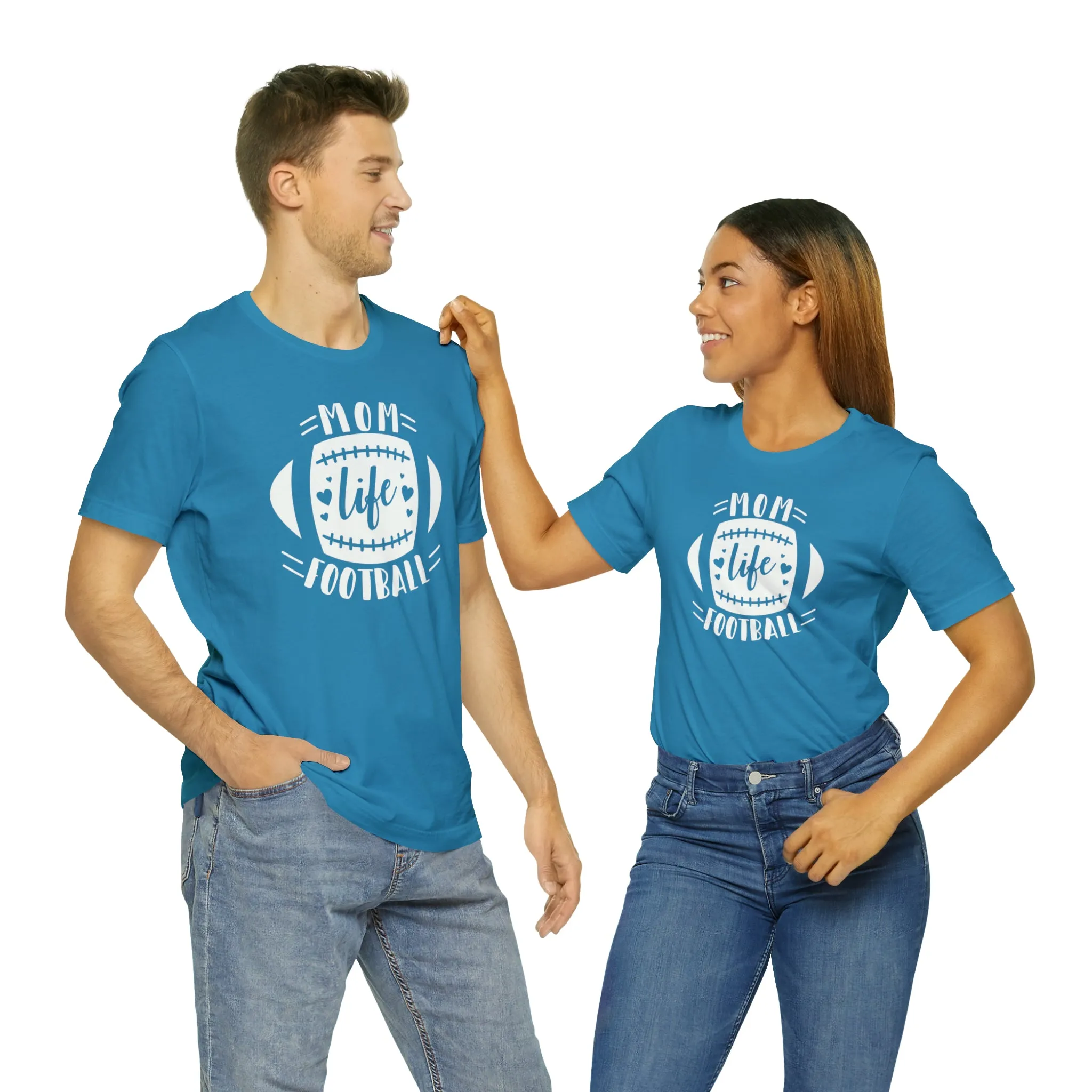 Mom Life Football T-Shirt | Gridiron Tee |  Bella Canvas 3001 Unisex |  All-Star Mom Short Sleeve Tshirt