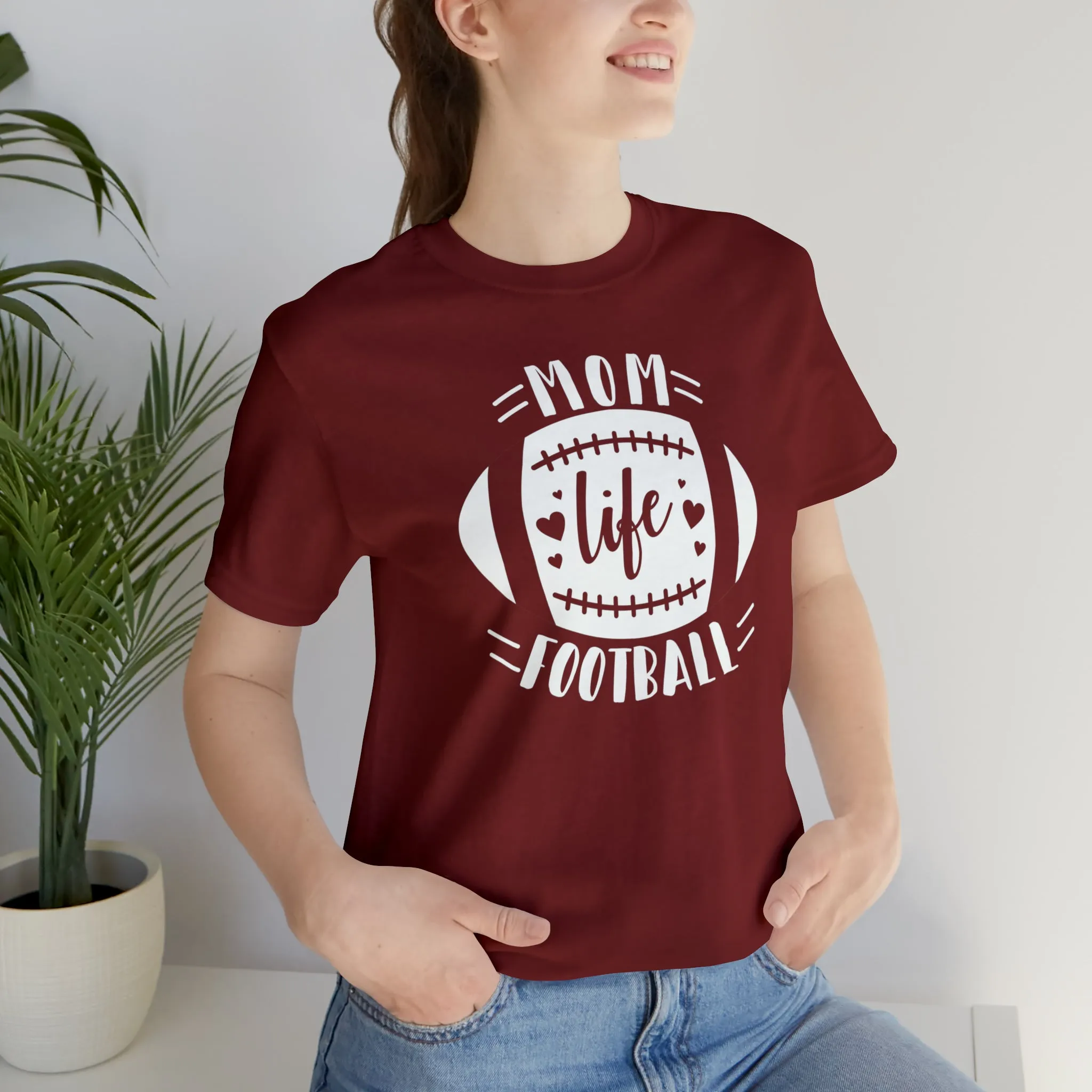 Mom Life Football T-Shirt | Gridiron Tee |  Bella Canvas 3001 Unisex |  All-Star Mom Short Sleeve Tshirt