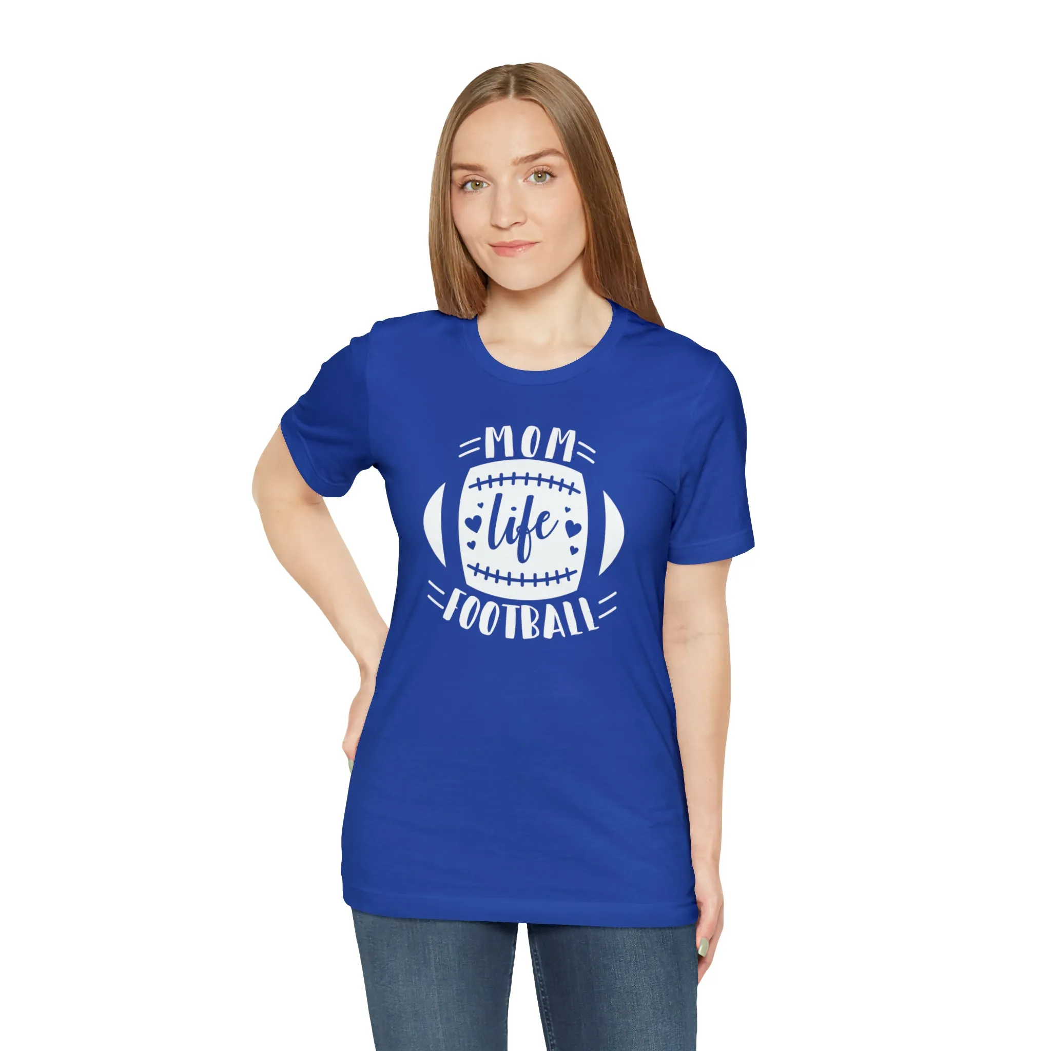 Mom Life Football T-Shirt | Gridiron Tee |  Bella Canvas 3001 Unisex |  All-Star Mom Short Sleeve Tshirt