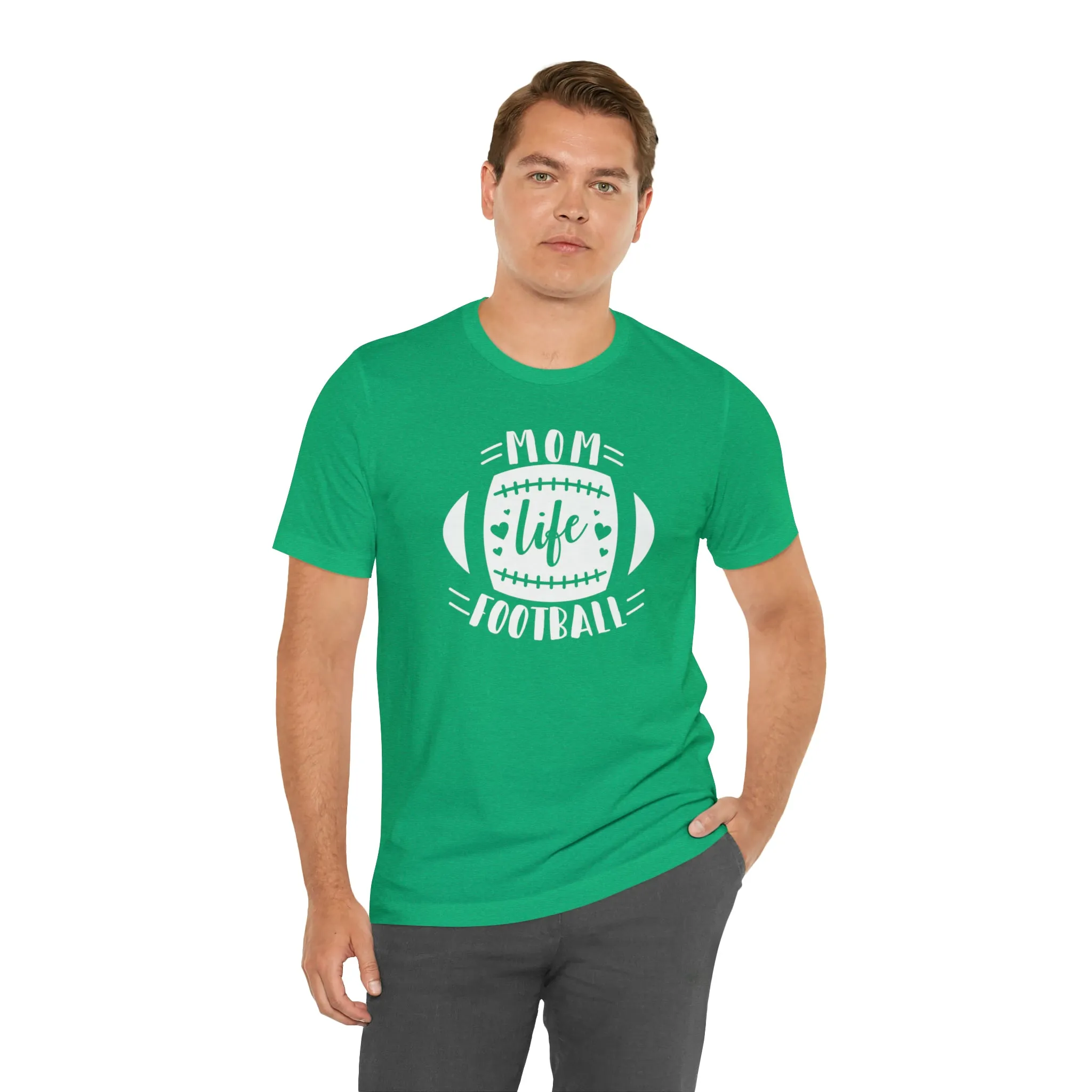 Mom Life Football T-Shirt | Gridiron Tee |  Bella Canvas 3001 Unisex |  All-Star Mom Short Sleeve Tshirt