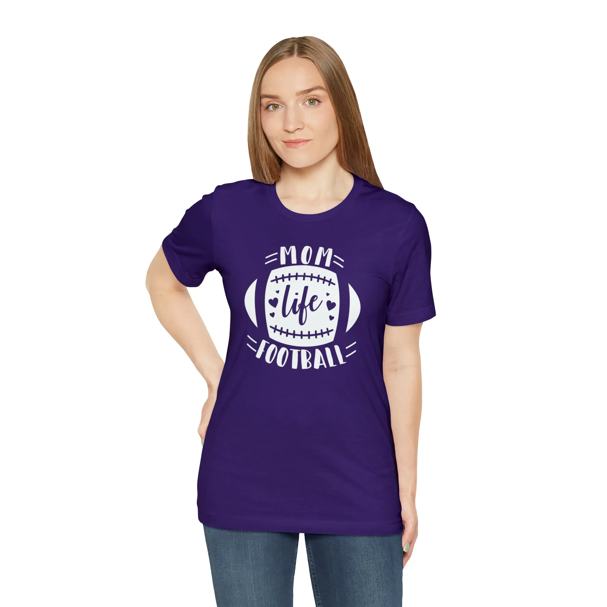 Mom Life Football T-Shirt | Gridiron Tee |  Bella Canvas 3001 Unisex |  All-Star Mom Short Sleeve Tshirt