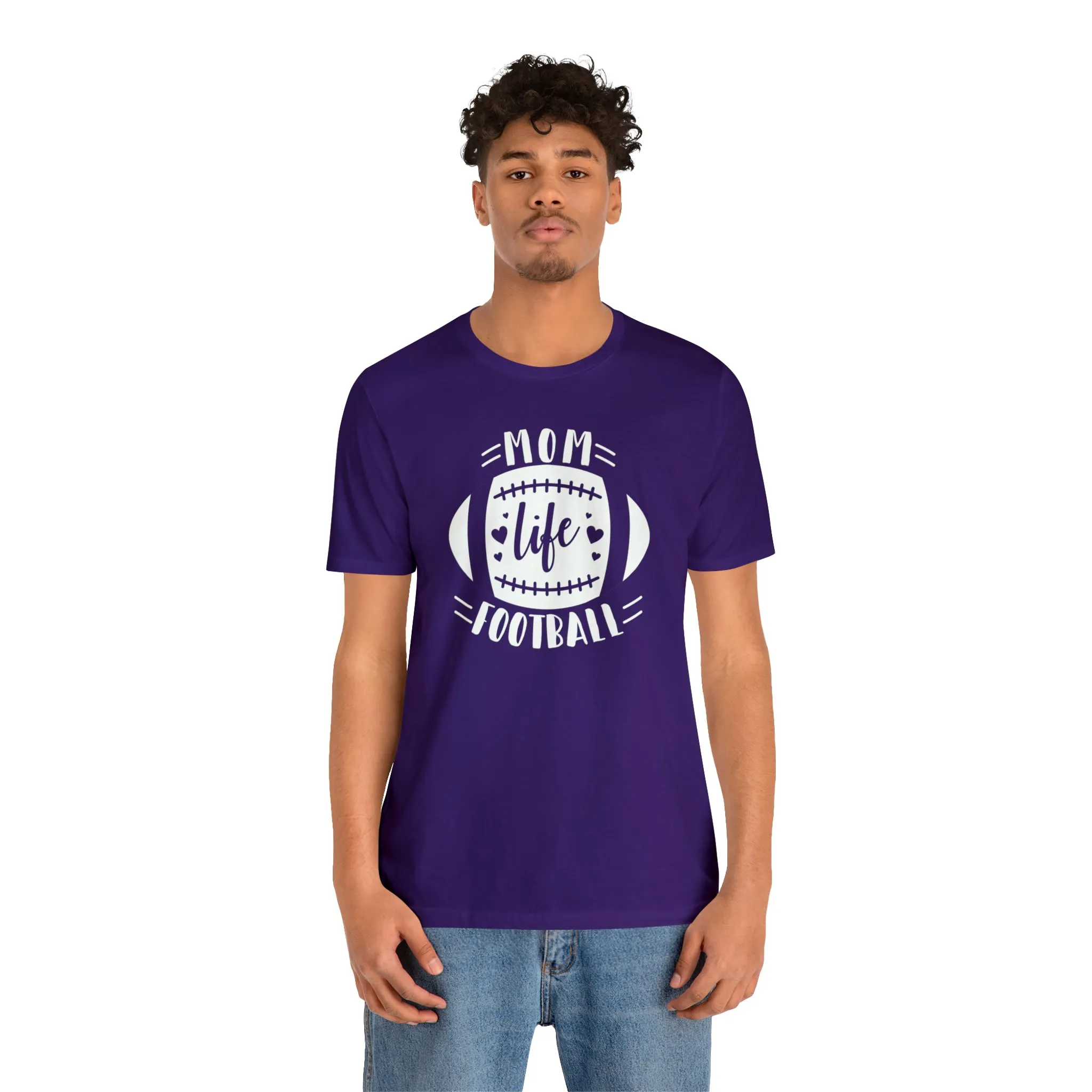 Mom Life Football T-Shirt | Gridiron Tee |  Bella Canvas 3001 Unisex |  All-Star Mom Short Sleeve Tshirt