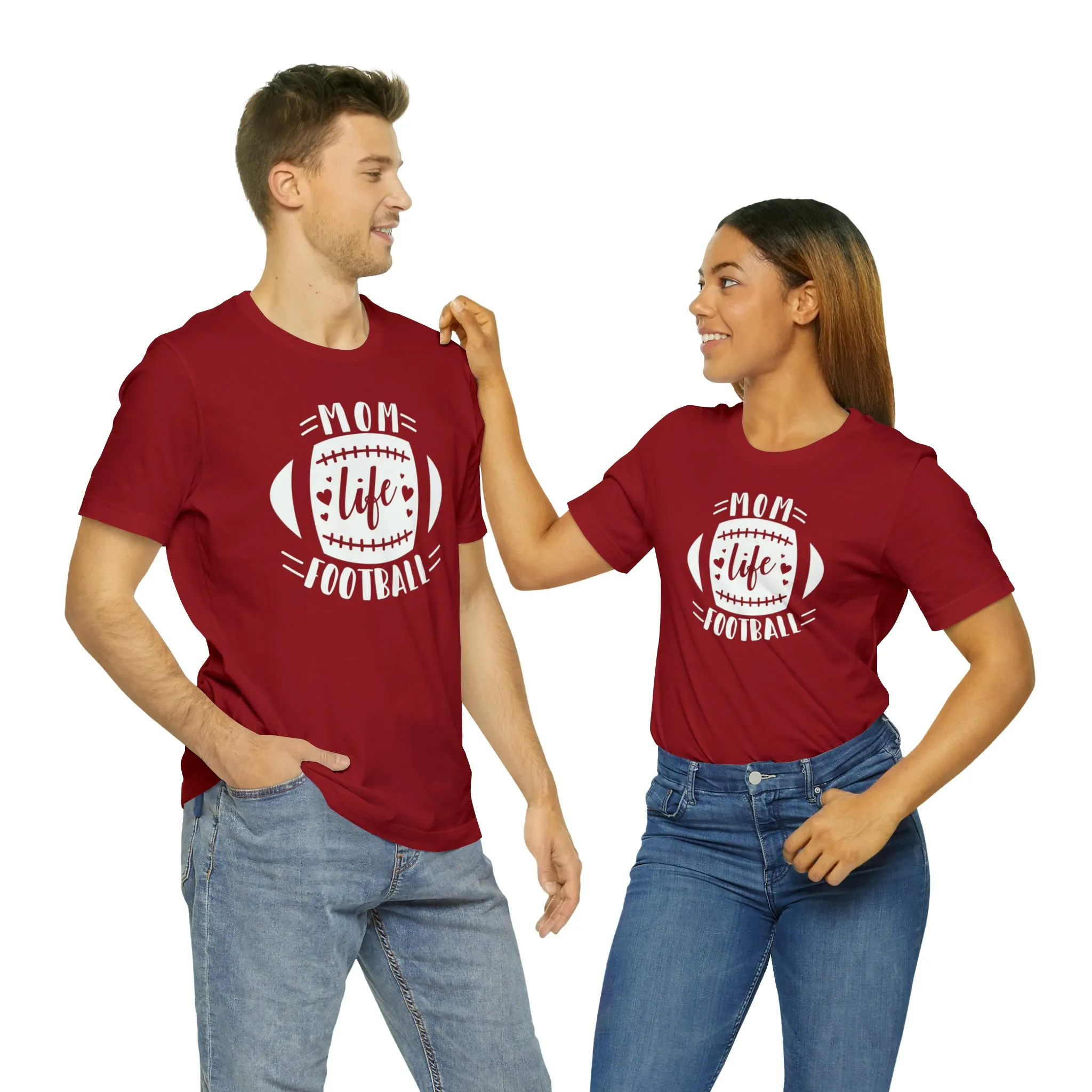 Mom Life Football T-Shirt | Gridiron Tee |  Bella Canvas 3001 Unisex |  All-Star Mom Short Sleeve Tshirt
