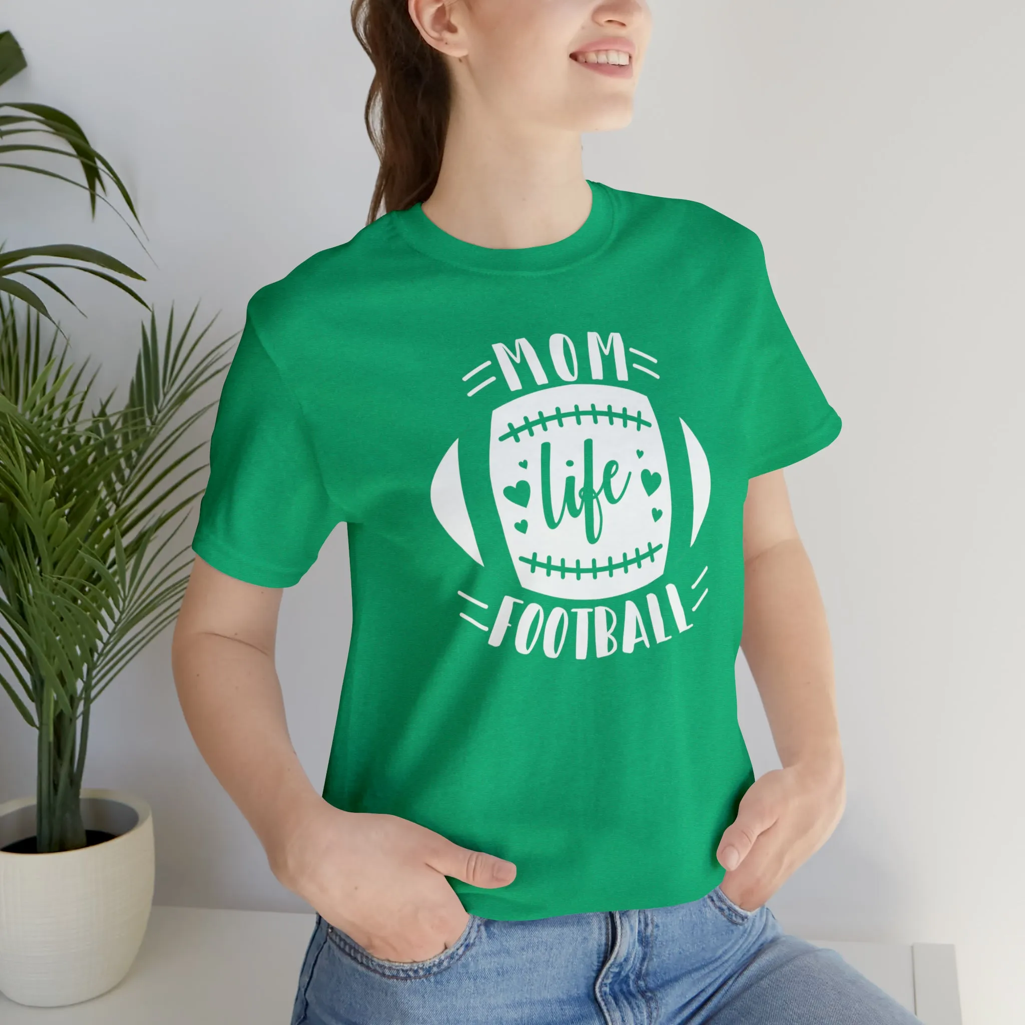 Mom Life Football T-Shirt | Gridiron Tee |  Bella Canvas 3001 Unisex |  All-Star Mom Short Sleeve Tshirt
