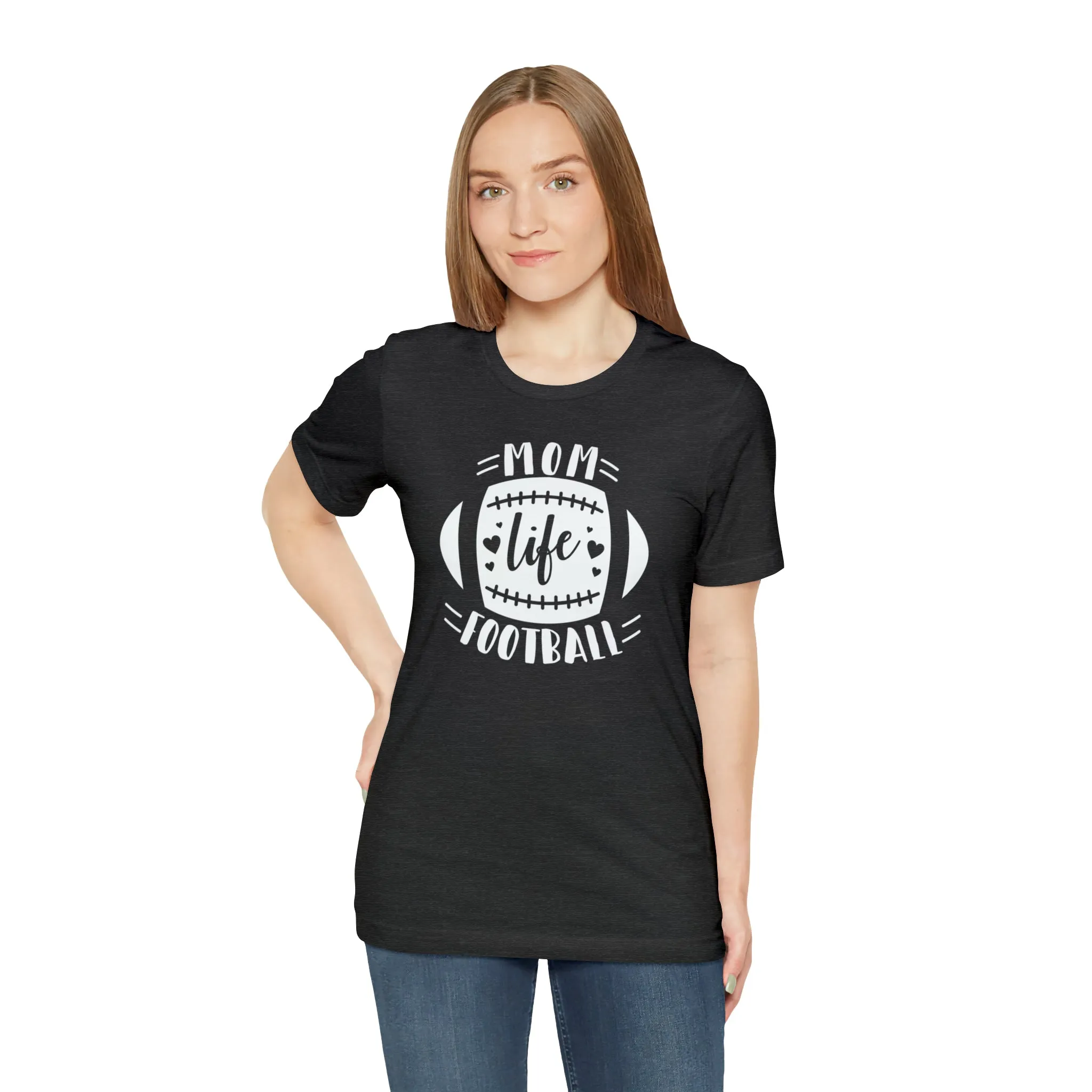 Mom Life Football T-Shirt | Gridiron Tee |  Bella Canvas 3001 Unisex |  All-Star Mom Short Sleeve Tshirt
