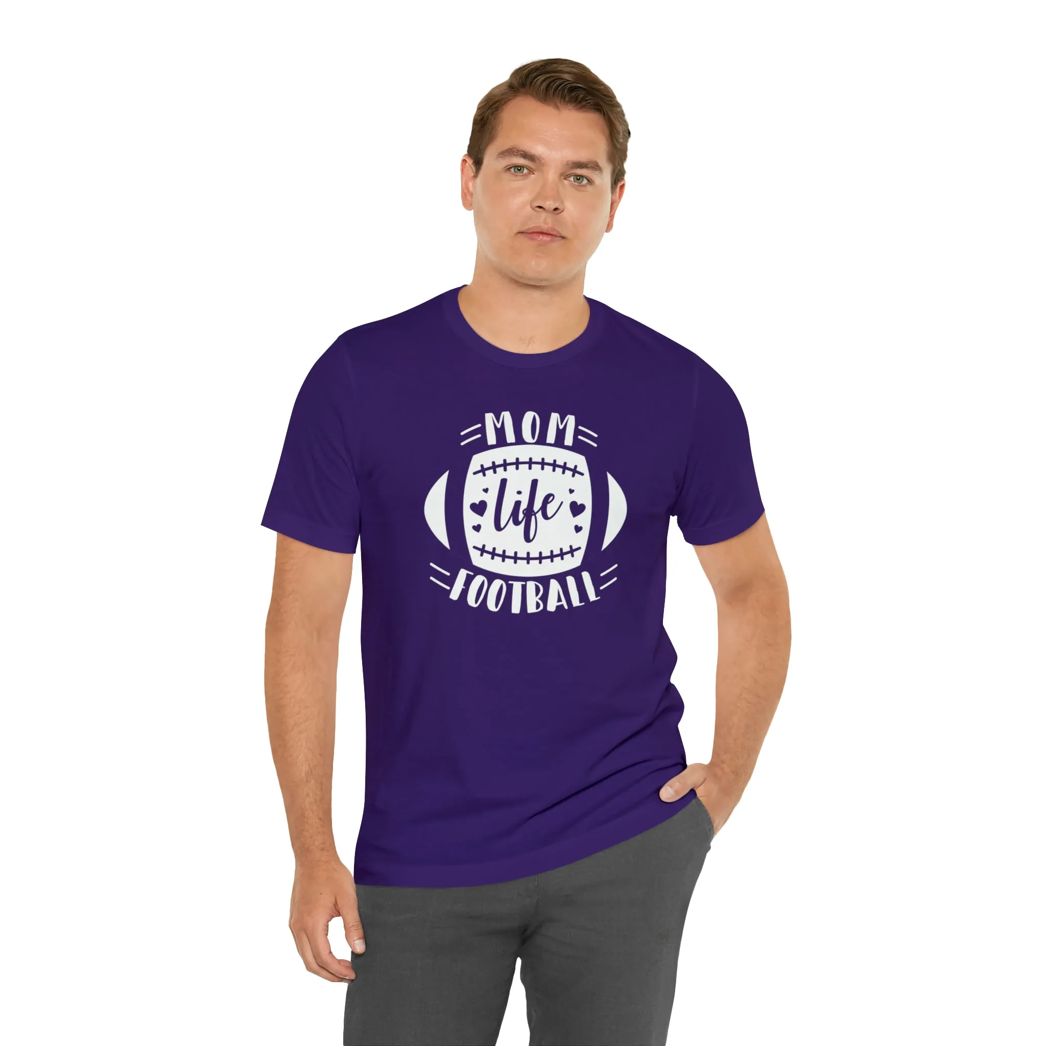 Mom Life Football T-Shirt | Gridiron Tee |  Bella Canvas 3001 Unisex |  All-Star Mom Short Sleeve Tshirt