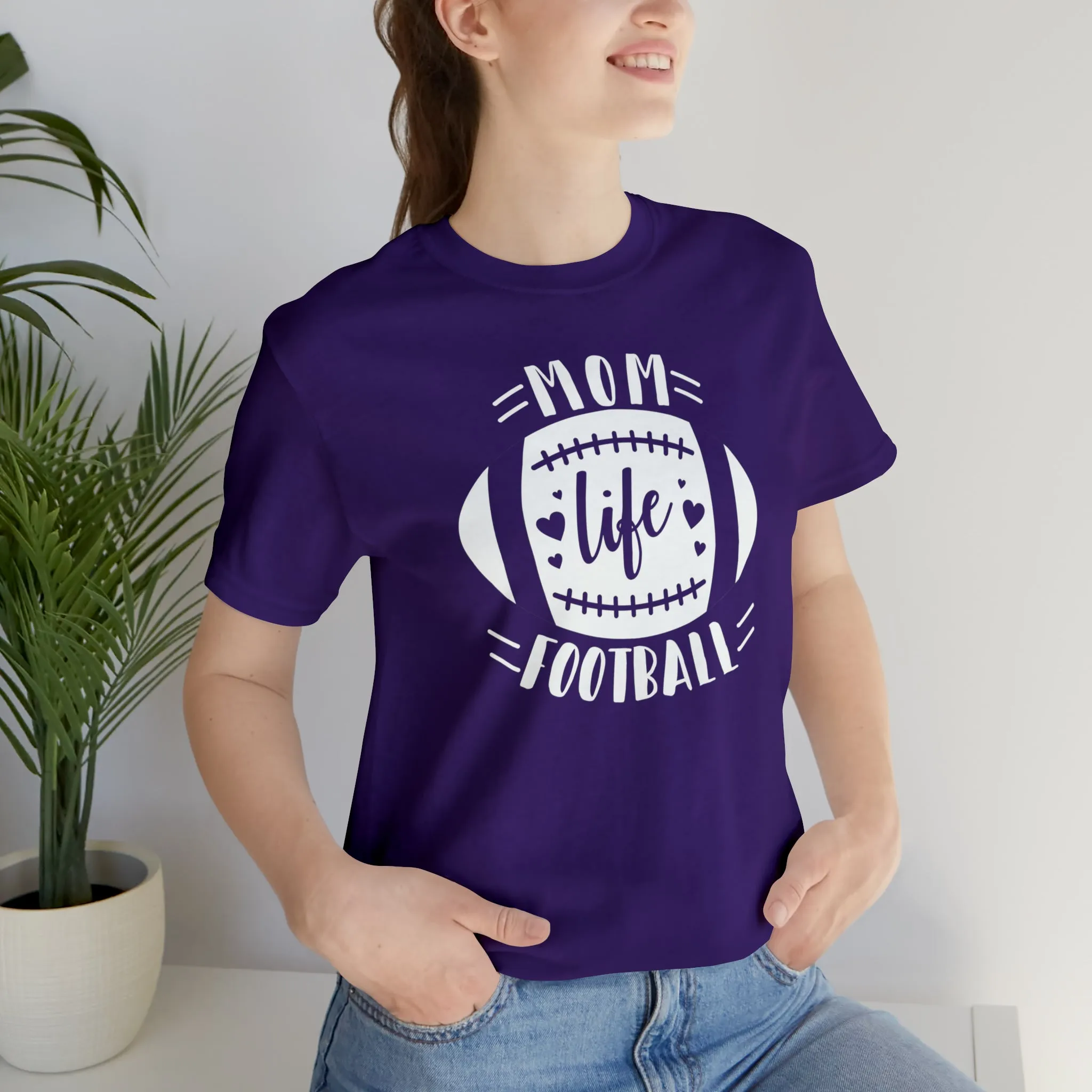 Mom Life Football T-Shirt | Gridiron Tee |  Bella Canvas 3001 Unisex |  All-Star Mom Short Sleeve Tshirt