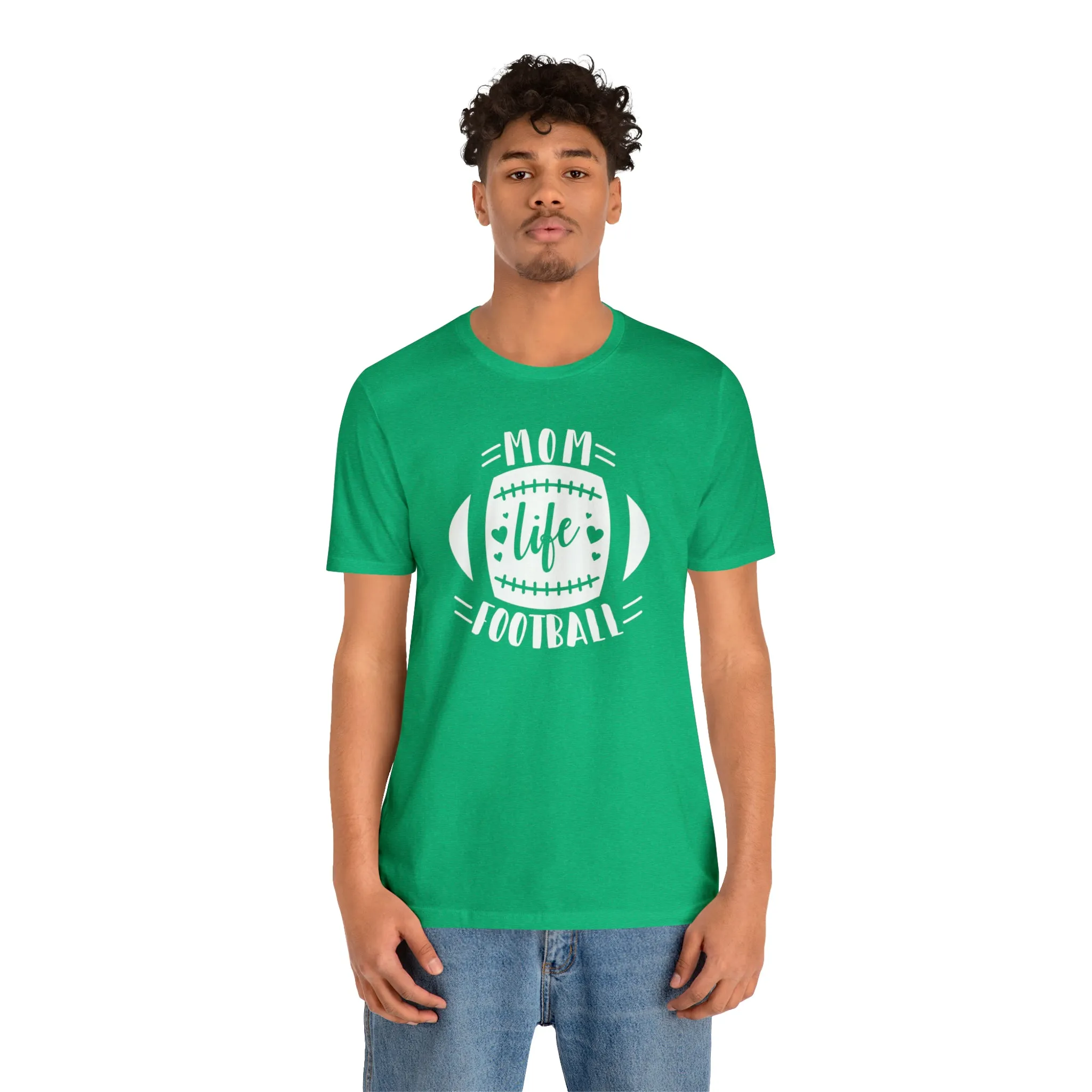 Mom Life Football T-Shirt | Gridiron Tee |  Bella Canvas 3001 Unisex |  All-Star Mom Short Sleeve Tshirt