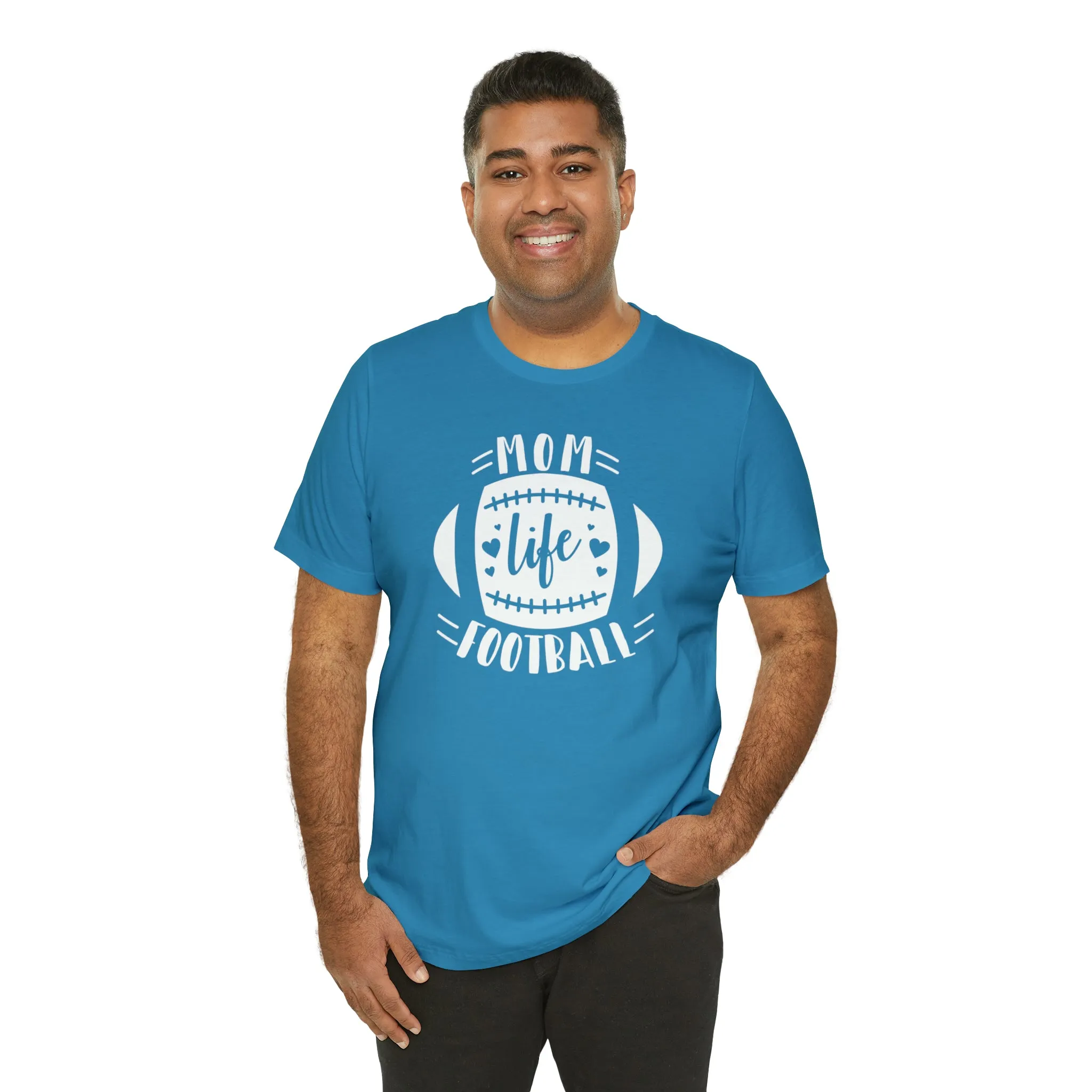 Mom Life Football T-Shirt | Gridiron Tee |  Bella Canvas 3001 Unisex |  All-Star Mom Short Sleeve Tshirt