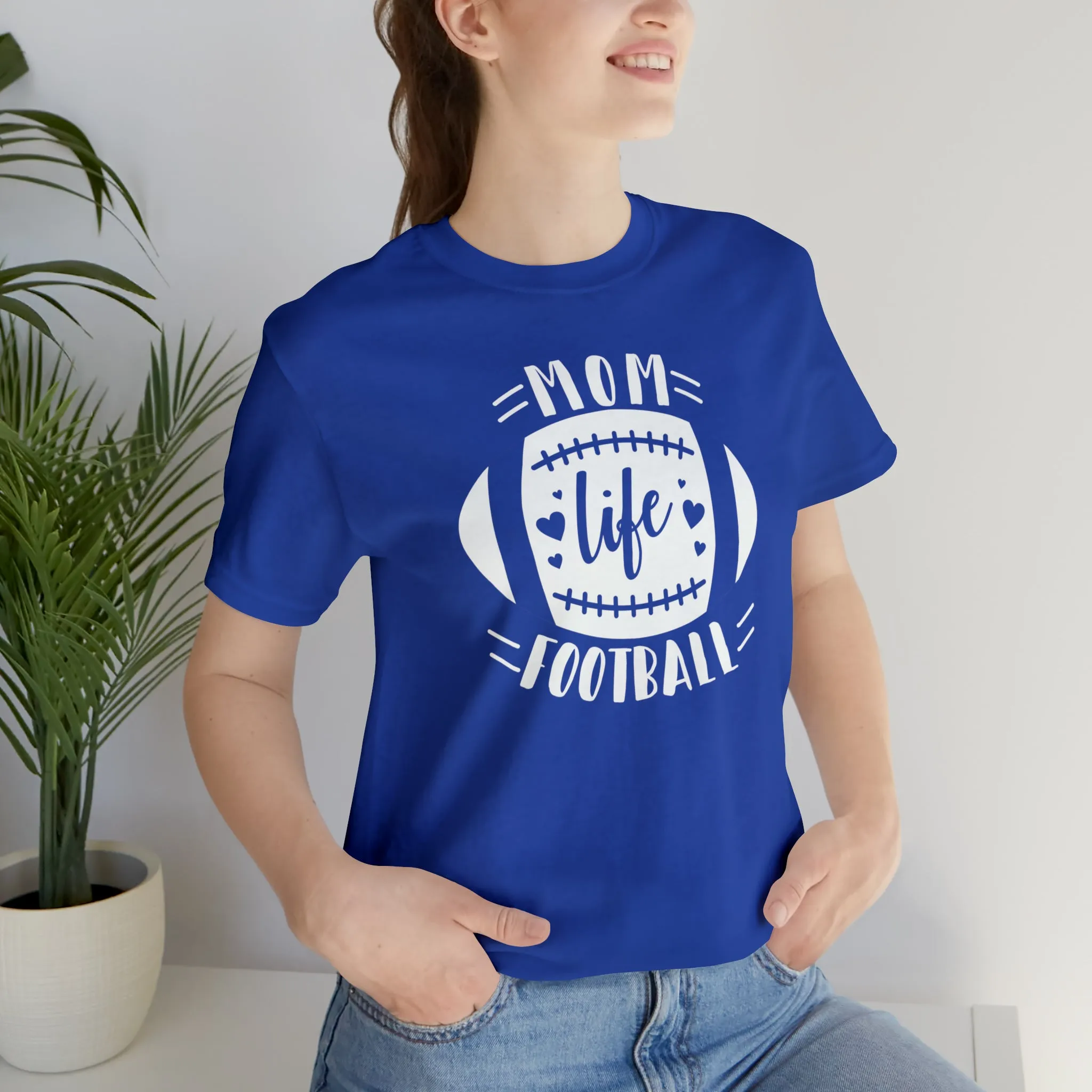 Mom Life Football T-Shirt | Gridiron Tee |  Bella Canvas 3001 Unisex |  All-Star Mom Short Sleeve Tshirt