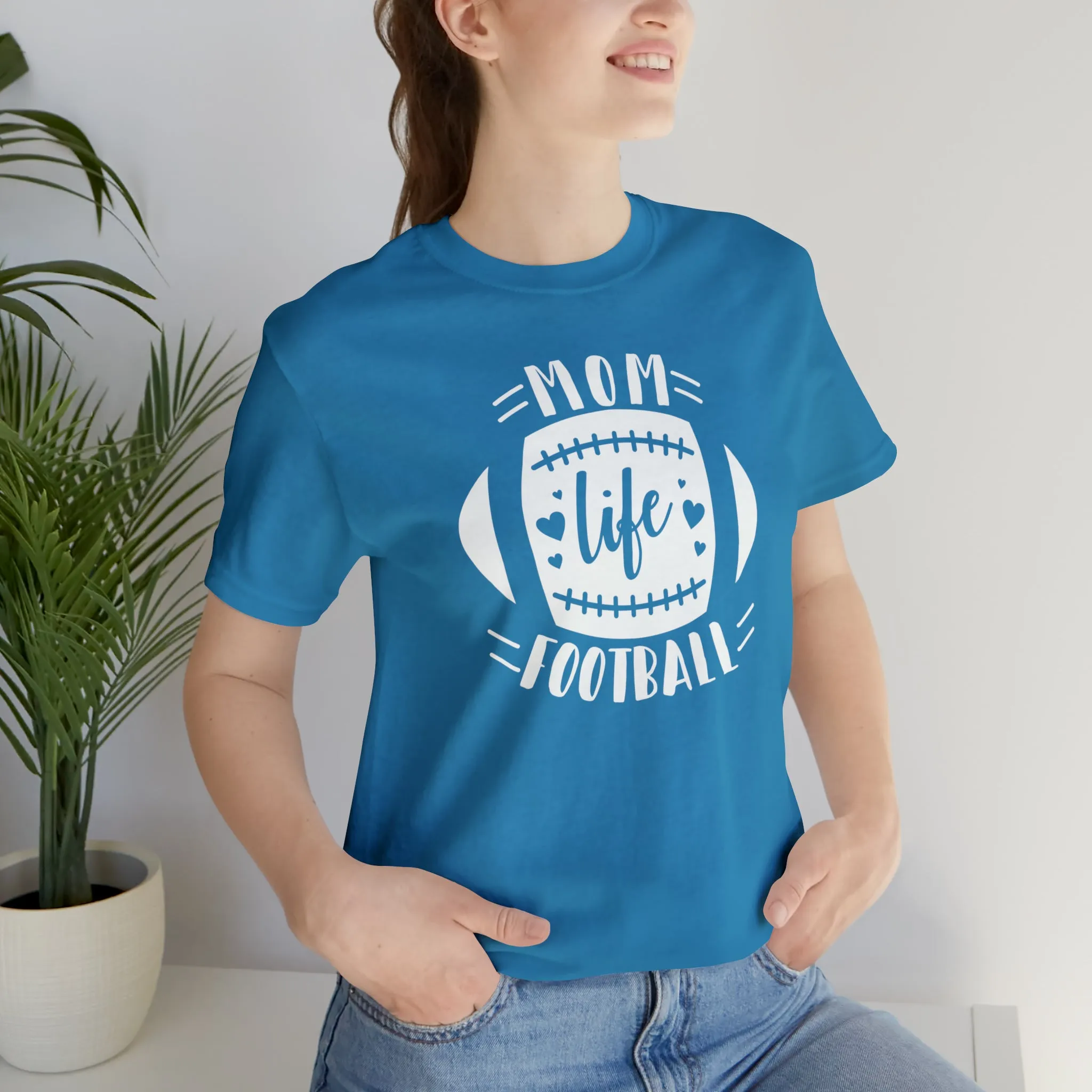 Mom Life Football T-Shirt | Gridiron Tee |  Bella Canvas 3001 Unisex |  All-Star Mom Short Sleeve Tshirt