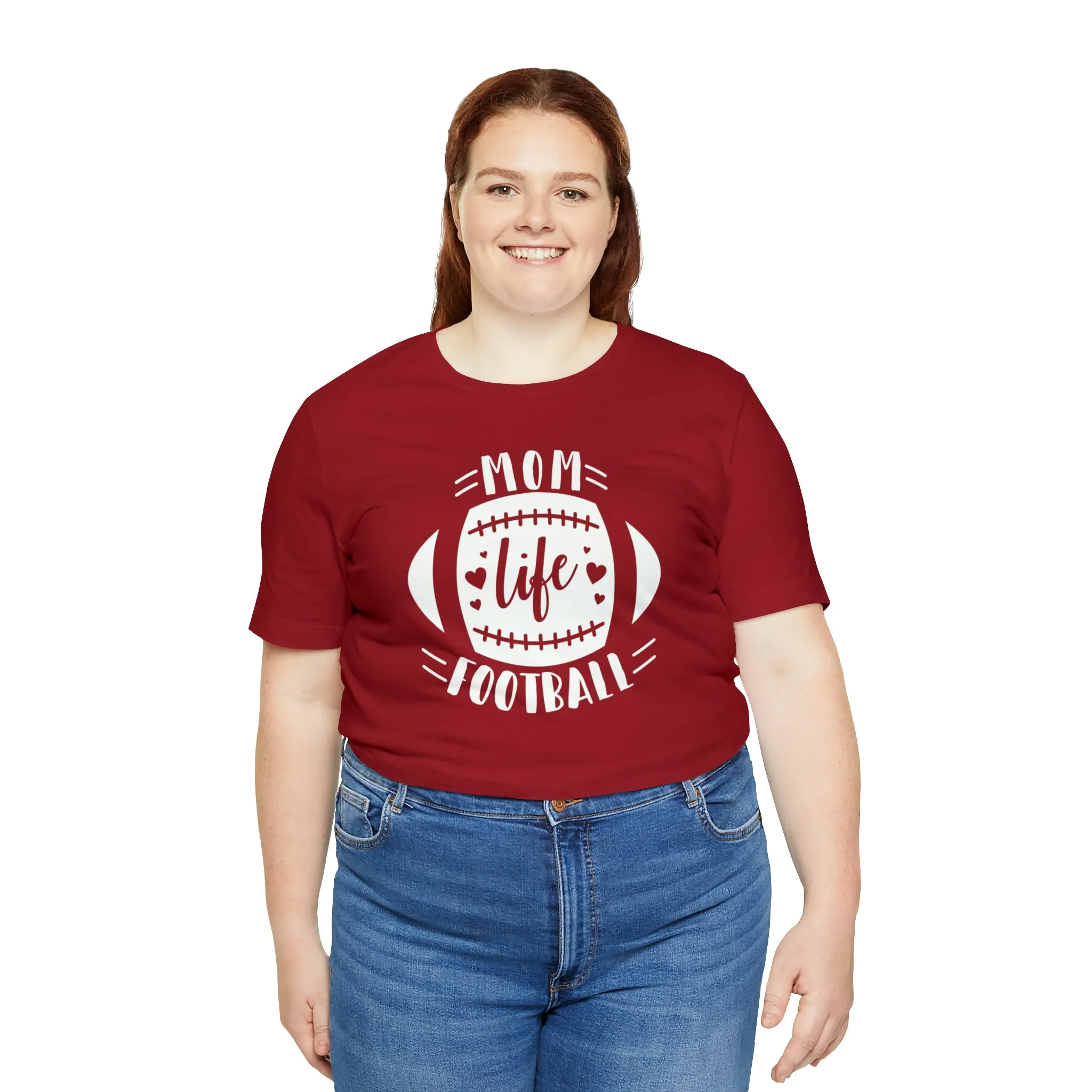 Mom Life Football T-Shirt | Gridiron Tee |  Bella Canvas 3001 Unisex |  All-Star Mom Short Sleeve Tshirt