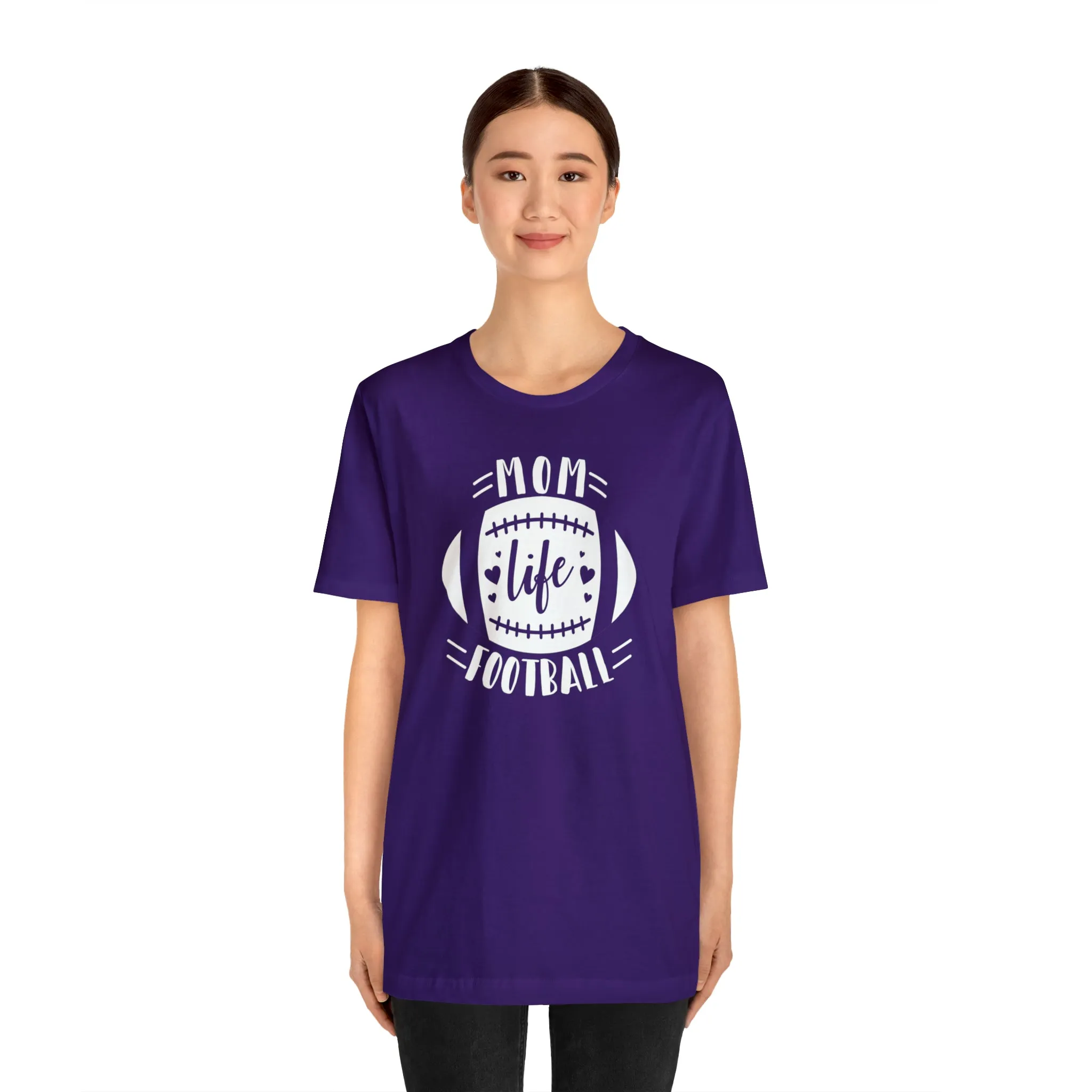 Mom Life Football T-Shirt | Gridiron Tee |  Bella Canvas 3001 Unisex |  All-Star Mom Short Sleeve Tshirt