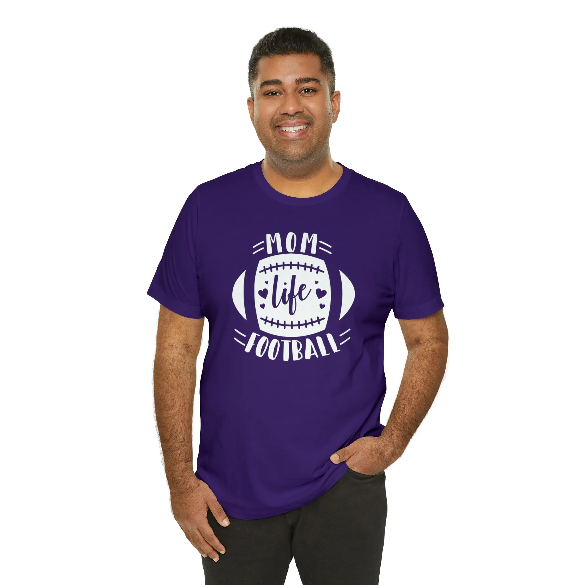 Mom Life Football T-Shirt | Gridiron Tee |  Bella Canvas 3001 Unisex |  All-Star Mom Short Sleeve Tshirt