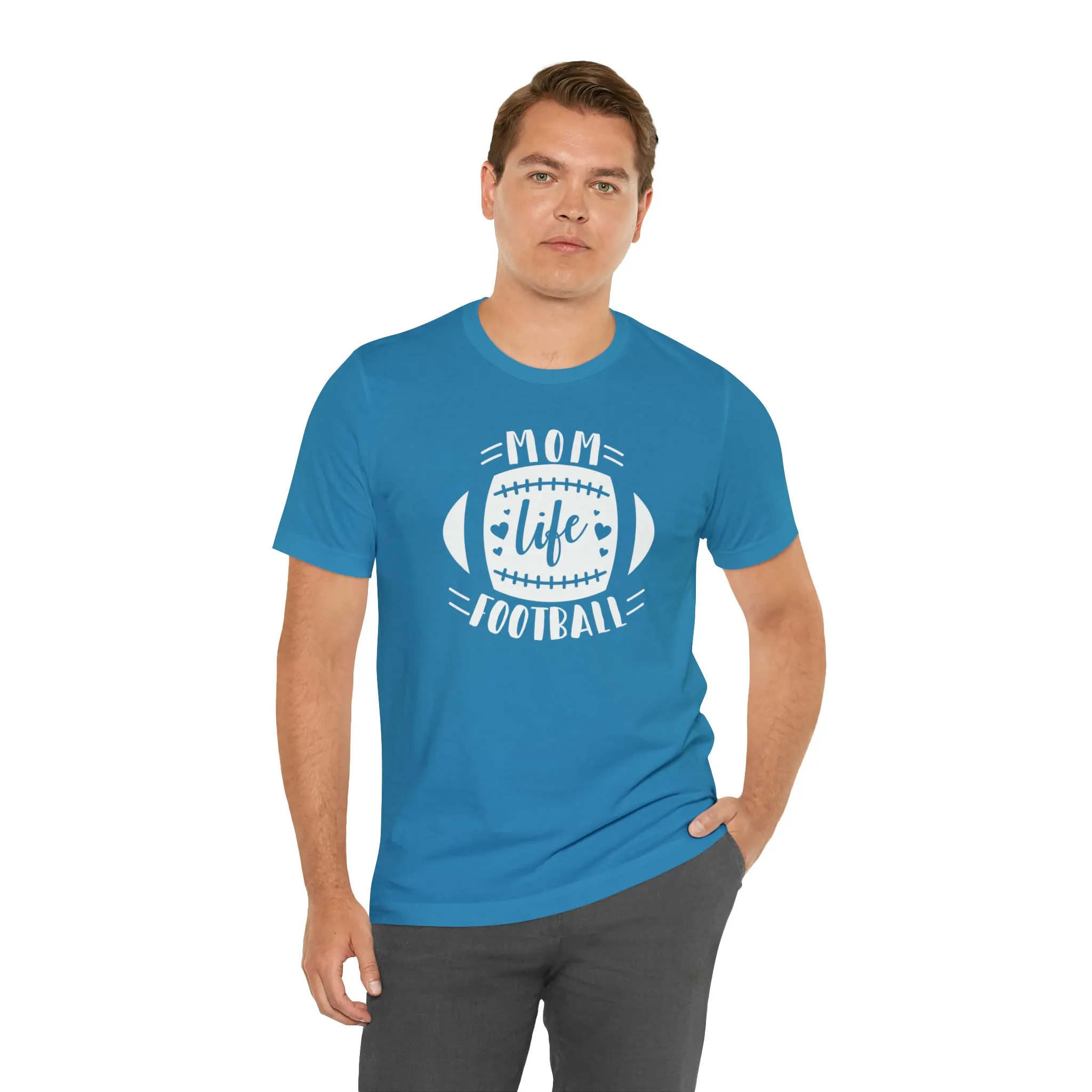 Mom Life Football T-Shirt | Gridiron Tee |  Bella Canvas 3001 Unisex |  All-Star Mom Short Sleeve Tshirt