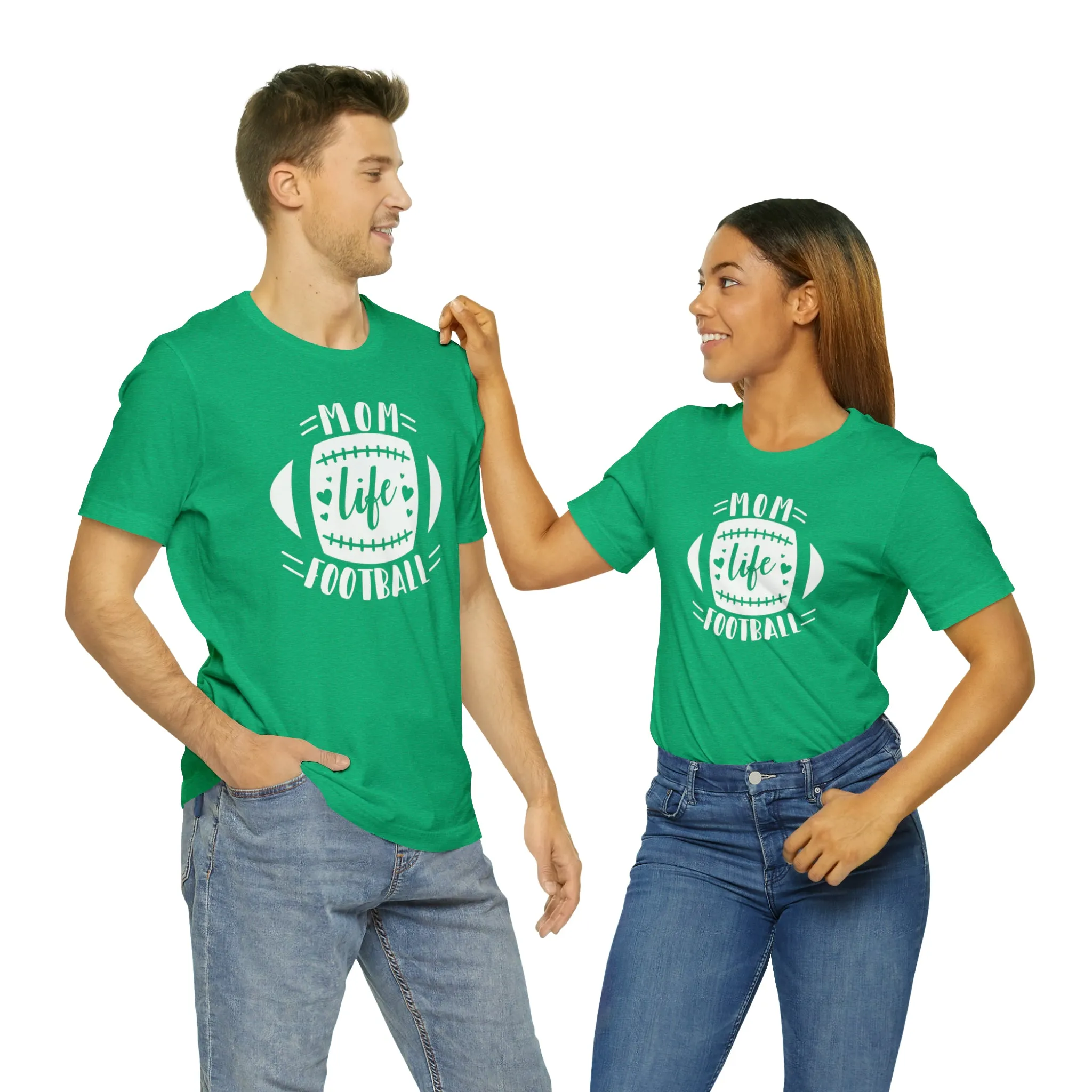 Mom Life Football T-Shirt | Gridiron Tee |  Bella Canvas 3001 Unisex |  All-Star Mom Short Sleeve Tshirt