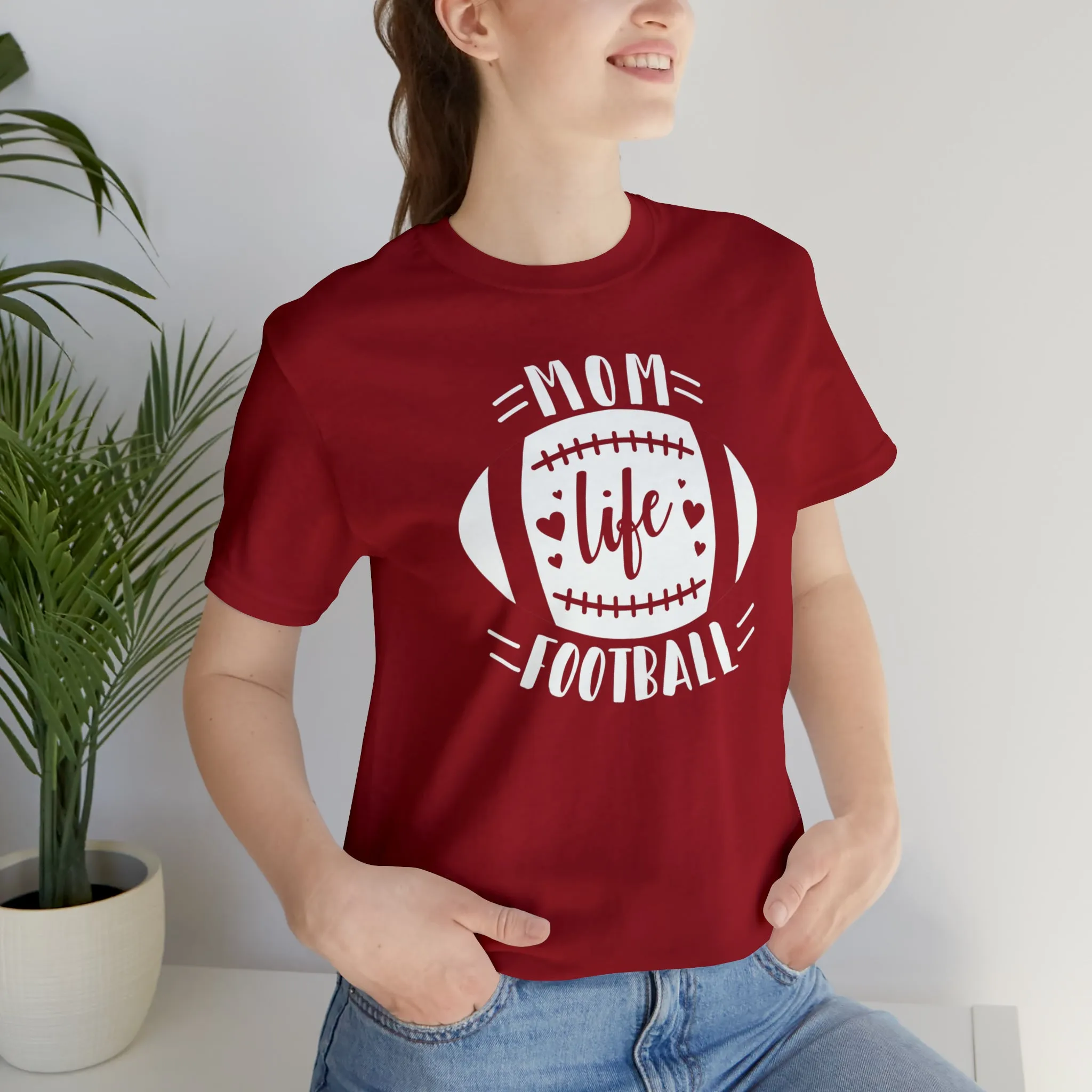 Mom Life Football T-Shirt | Gridiron Tee |  Bella Canvas 3001 Unisex |  All-Star Mom Short Sleeve Tshirt