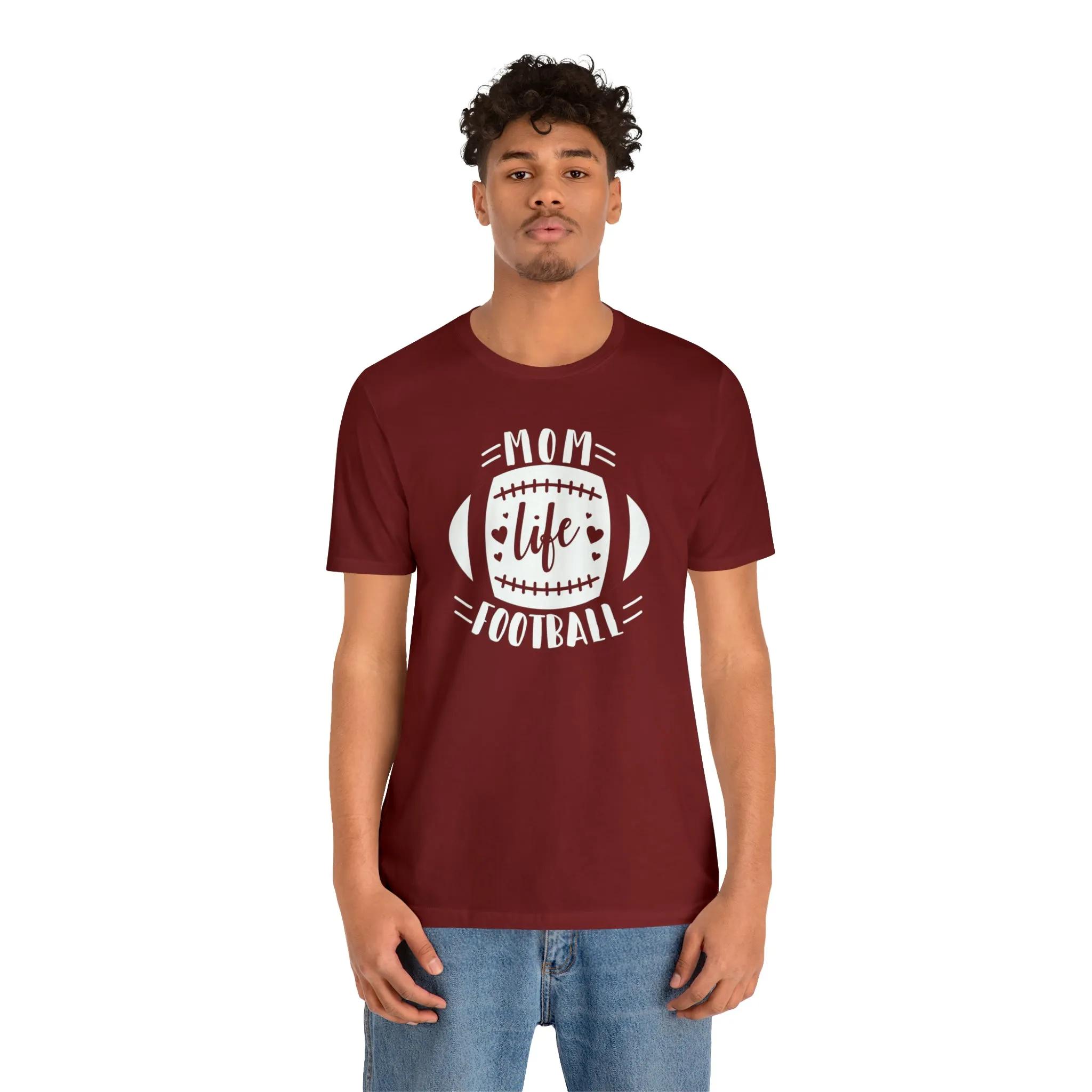 Mom Life Football T-Shirt | Gridiron Tee |  Bella Canvas 3001 Unisex |  All-Star Mom Short Sleeve Tshirt