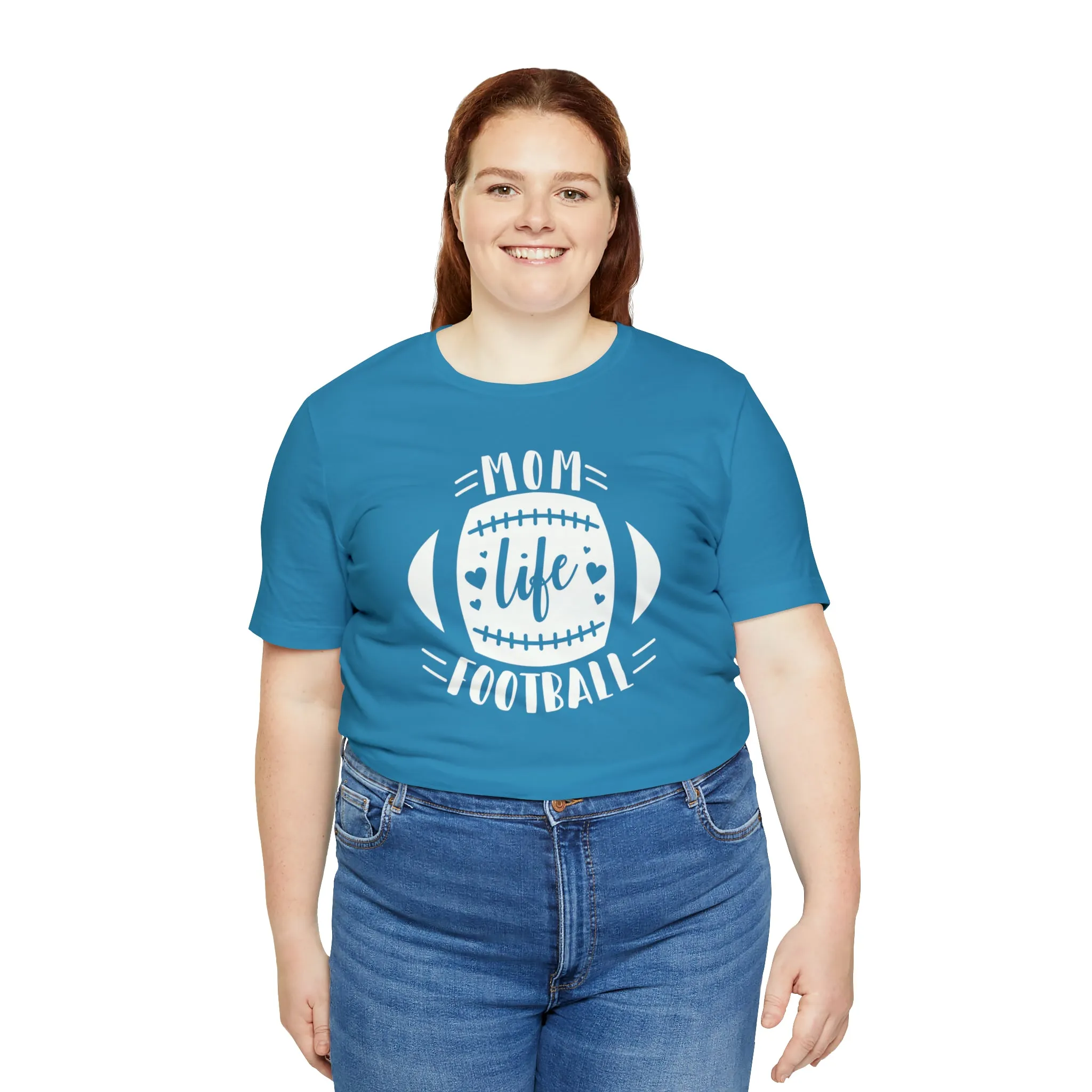 Mom Life Football T-Shirt | Gridiron Tee |  Bella Canvas 3001 Unisex |  All-Star Mom Short Sleeve Tshirt