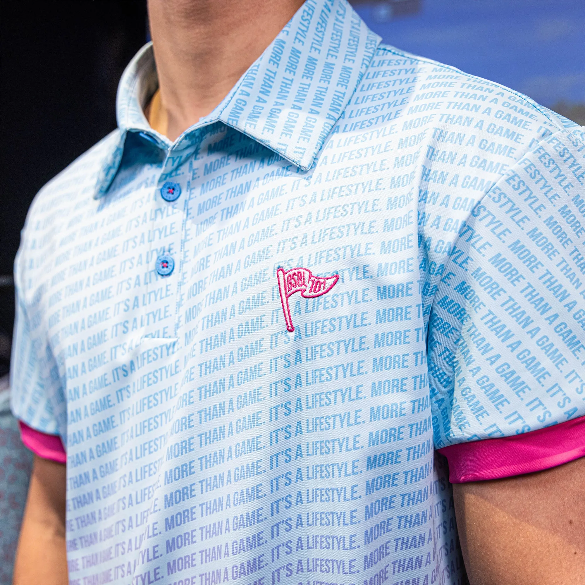 More Than a Game Gradient Polo - Cotton Candy Blue