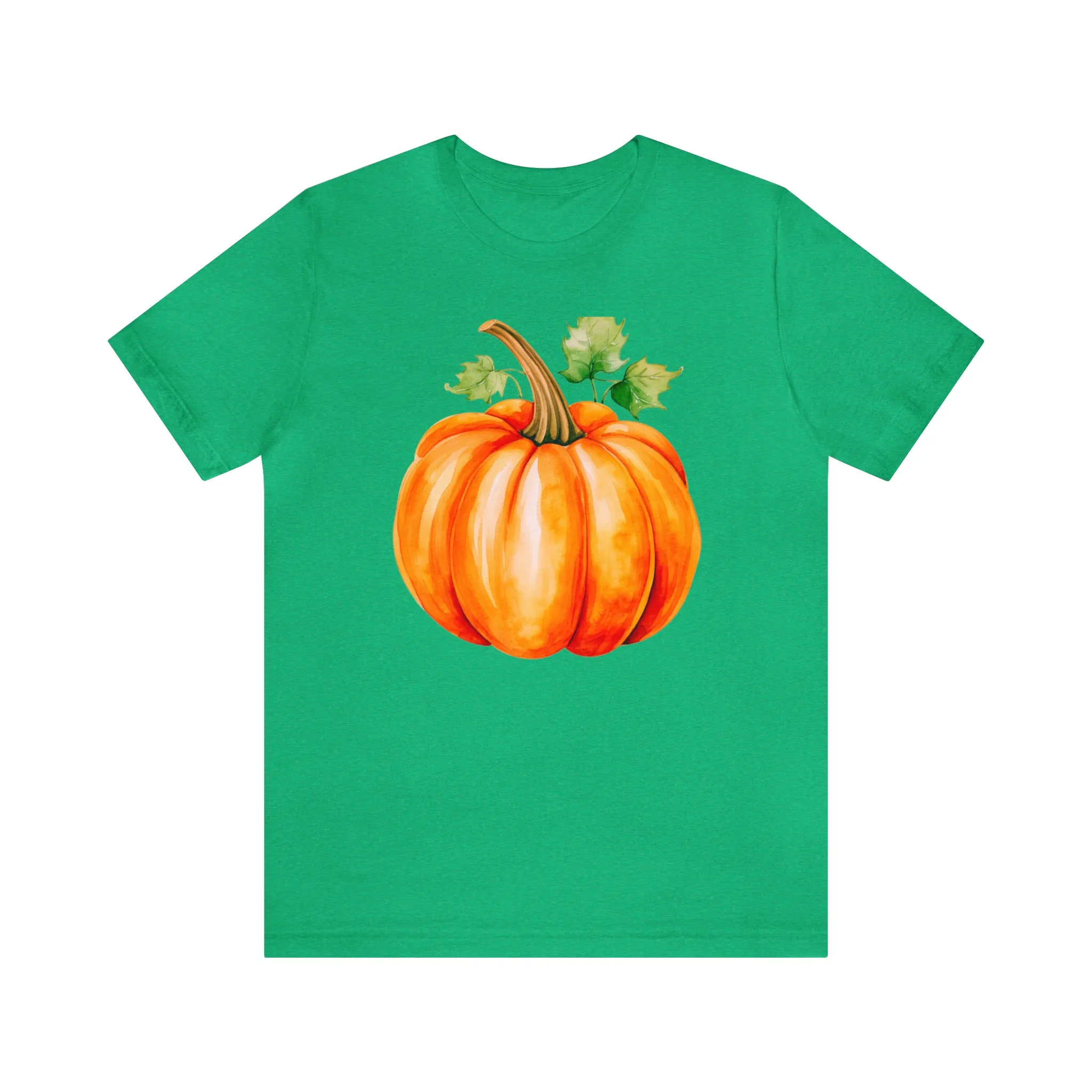 Orange Fall Pumpkin T-Shirt | Fall Thanksgiving Tee |  Bella Canvas 3001 Unisex |  Watercolor Pumpkin Short Sleeve Tshirt