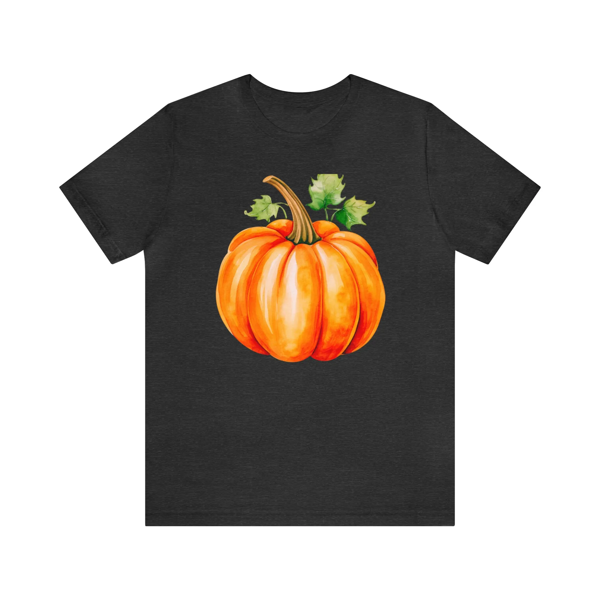 Orange Fall Pumpkin T-Shirt | Fall Thanksgiving Tee |  Bella Canvas 3001 Unisex |  Watercolor Pumpkin Short Sleeve Tshirt