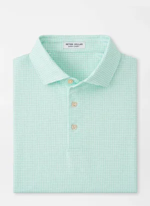 Orbit Performance Jersey Polo by Peter Millar - White w/ Pear Tart