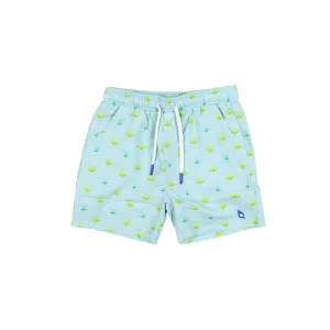 Palm Leaves Swim Trunk || Blue Quail