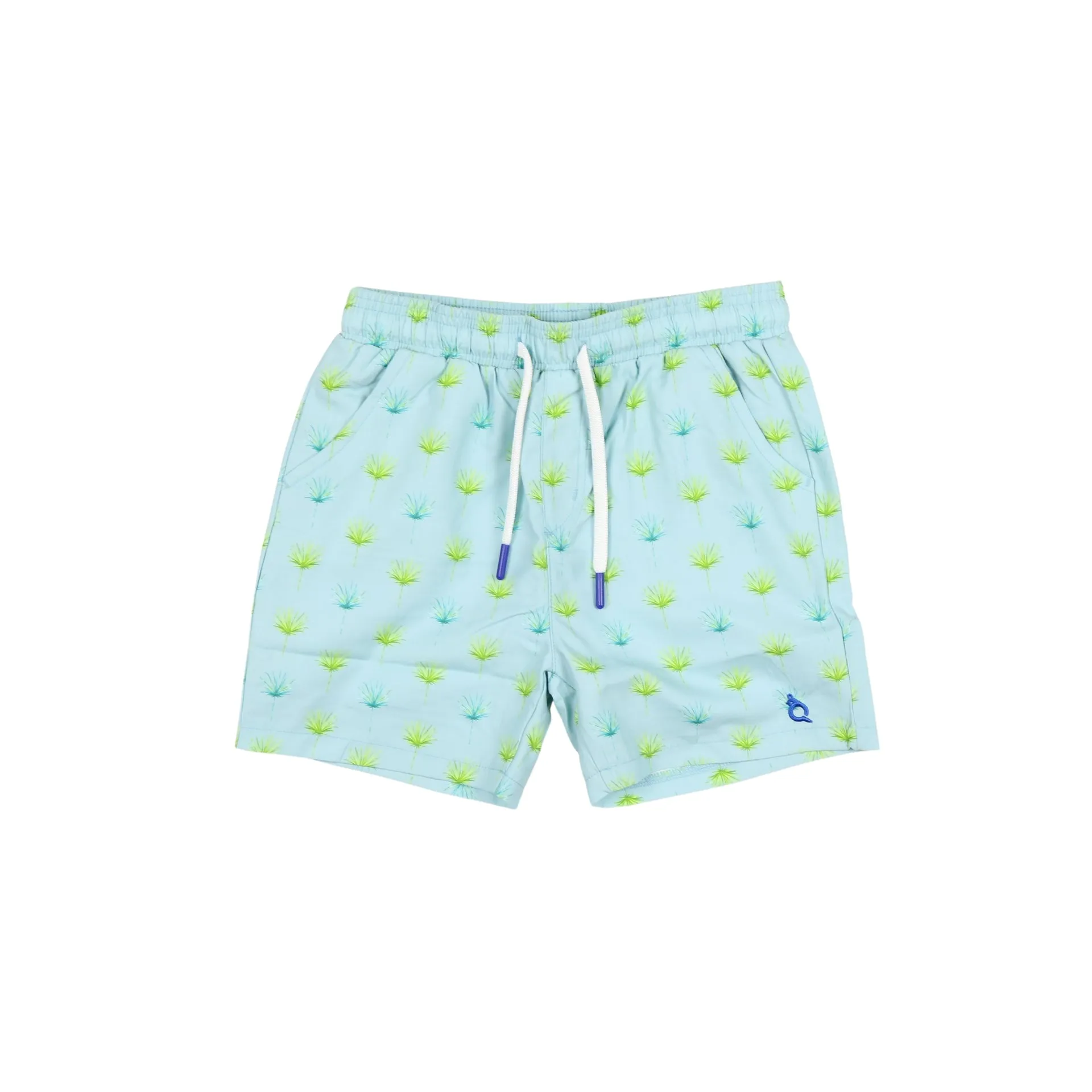Palm Leaves Swim Trunk || Blue Quail