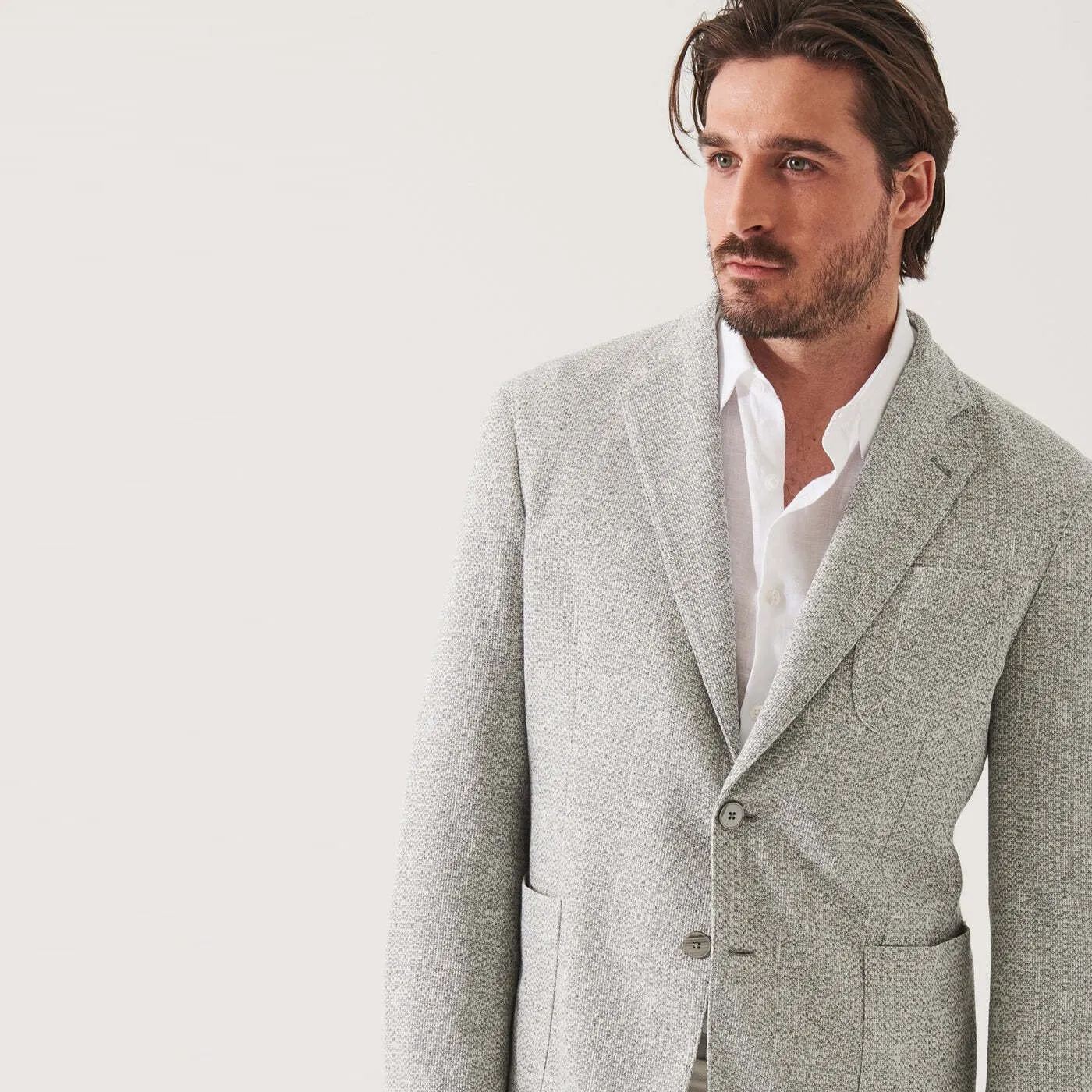 Patrick Assaraf Linen Wool Blend Textured Blazer