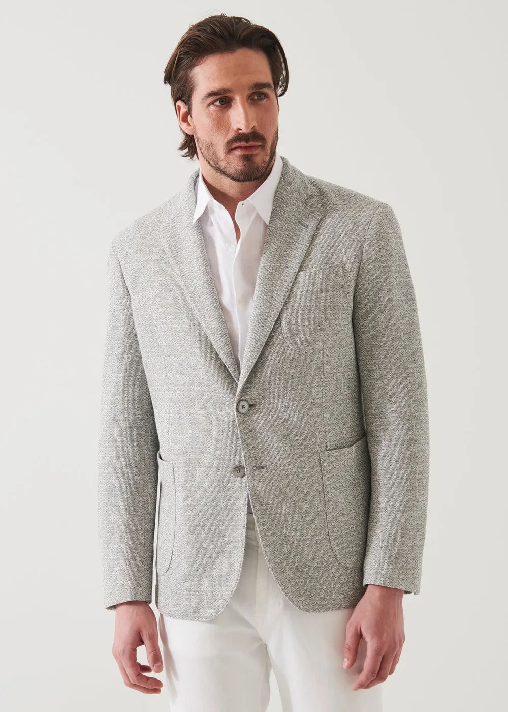 Patrick Assaraf Linen Wool Blend Textured Blazer