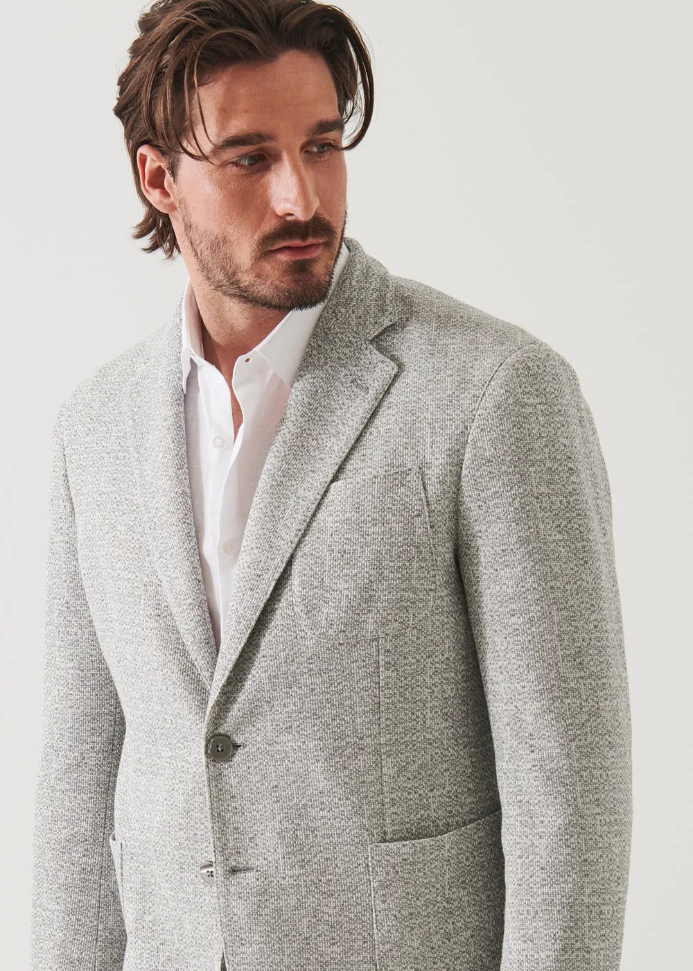 Patrick Assaraf Linen Wool Blend Textured Blazer