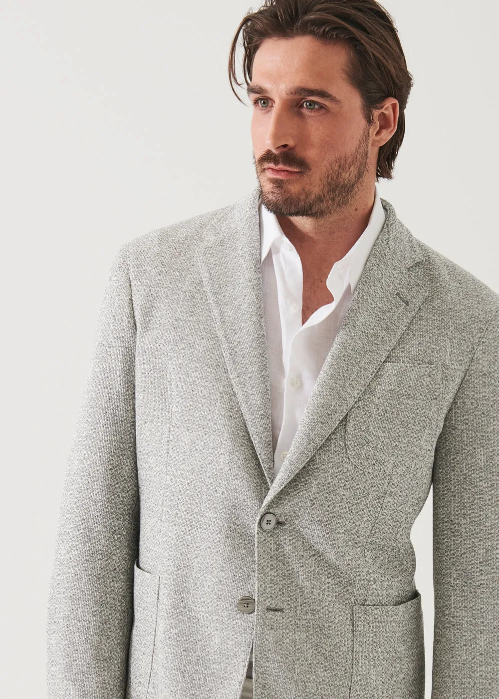 Patrick Assaraf Linen Wool Blend Textured Blazer