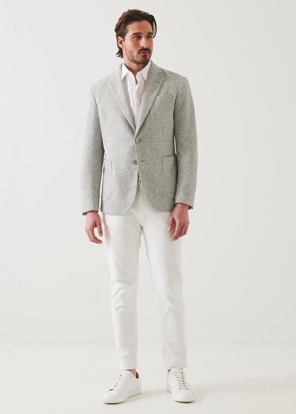 Patrick Assaraf Linen Wool Blend Textured Blazer